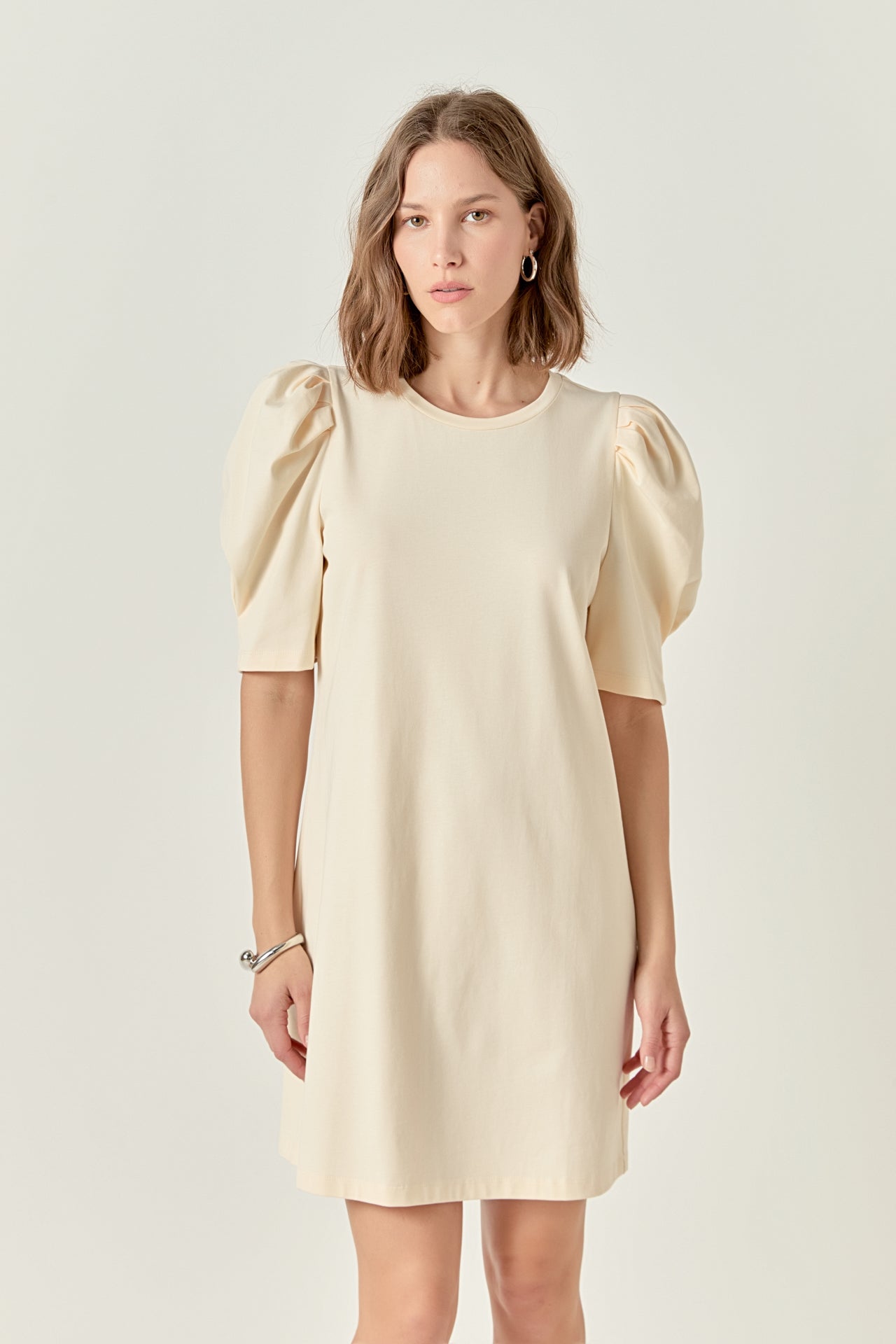 ENGLISH FACTORY - Short Puff Sleeve T Shirt Dress - DRESSES available at Objectrare