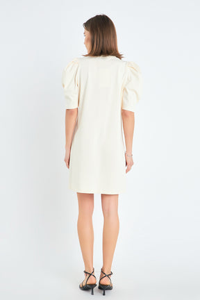 ENGLISH FACTORY - Short Puff Sleeve T Shirt Dress - DRESSES available at Objectrare