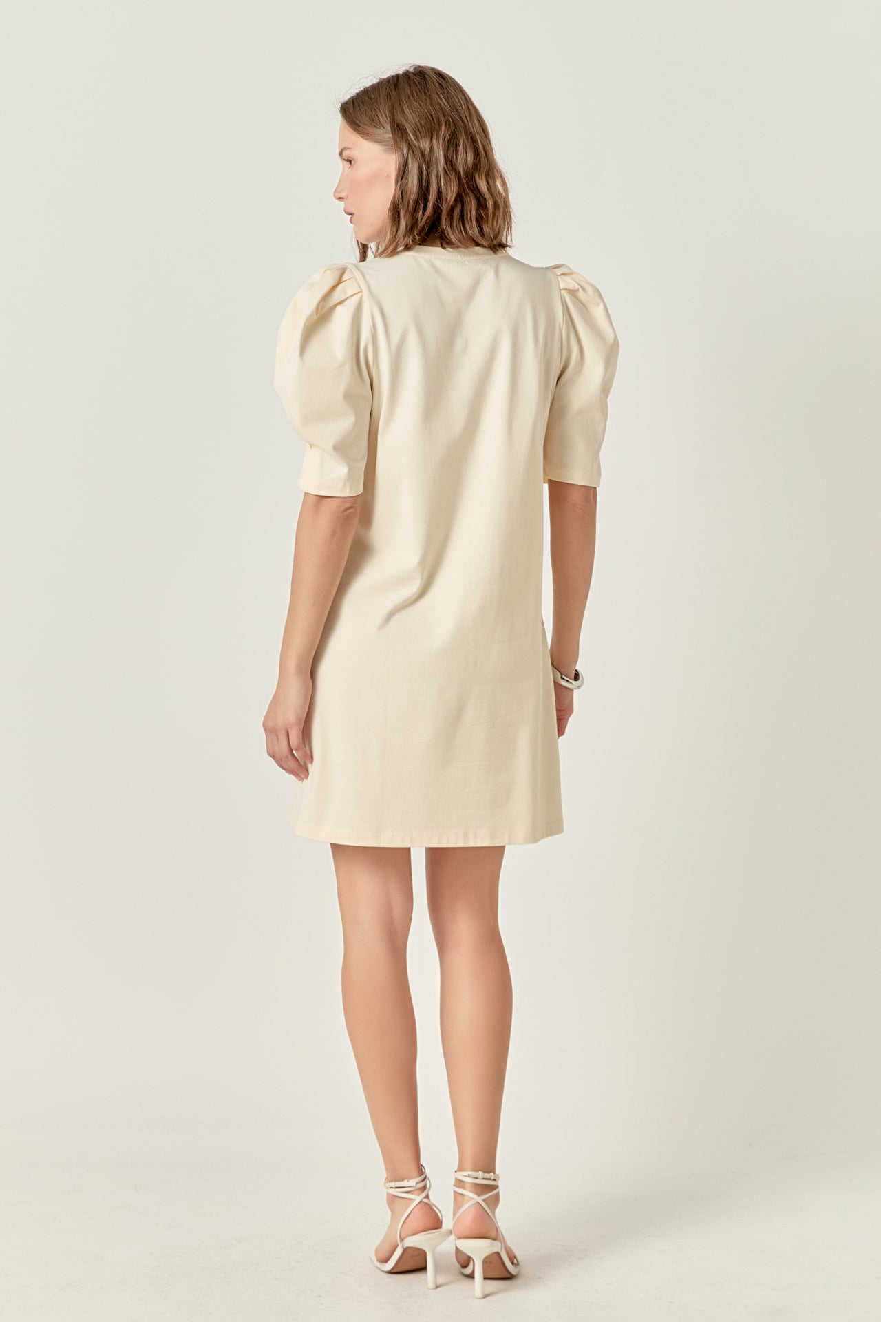 ENGLISH FACTORY - Short Puff Sleeve T Shirt Dress - DRESSES available at Objectrare