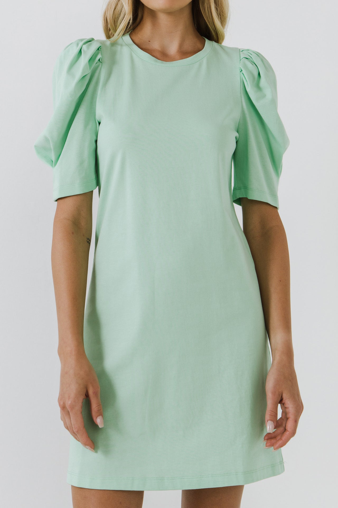 ENGLISH FACTORY - Short Puff Sleeve T Shirt Dress - DRESSES available at Objectrare