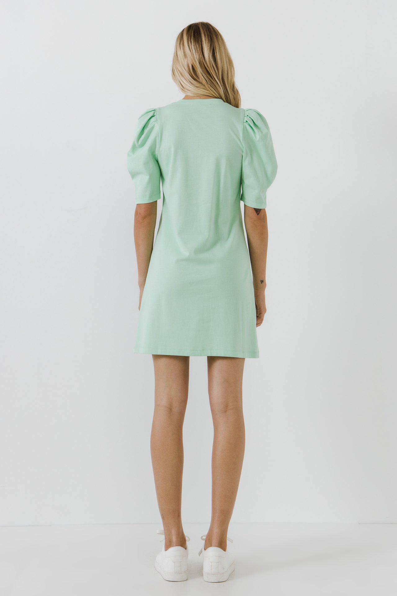 ENGLISH FACTORY - Short Puff Sleeve T Shirt Dress - DRESSES available at Objectrare