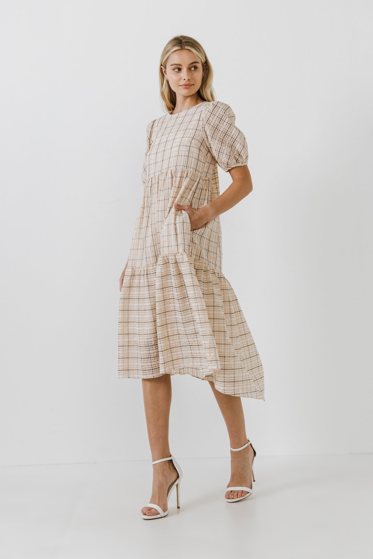 ENGLISH FACTORY - Plaid Midi Dress - DRESSES available at Objectrare