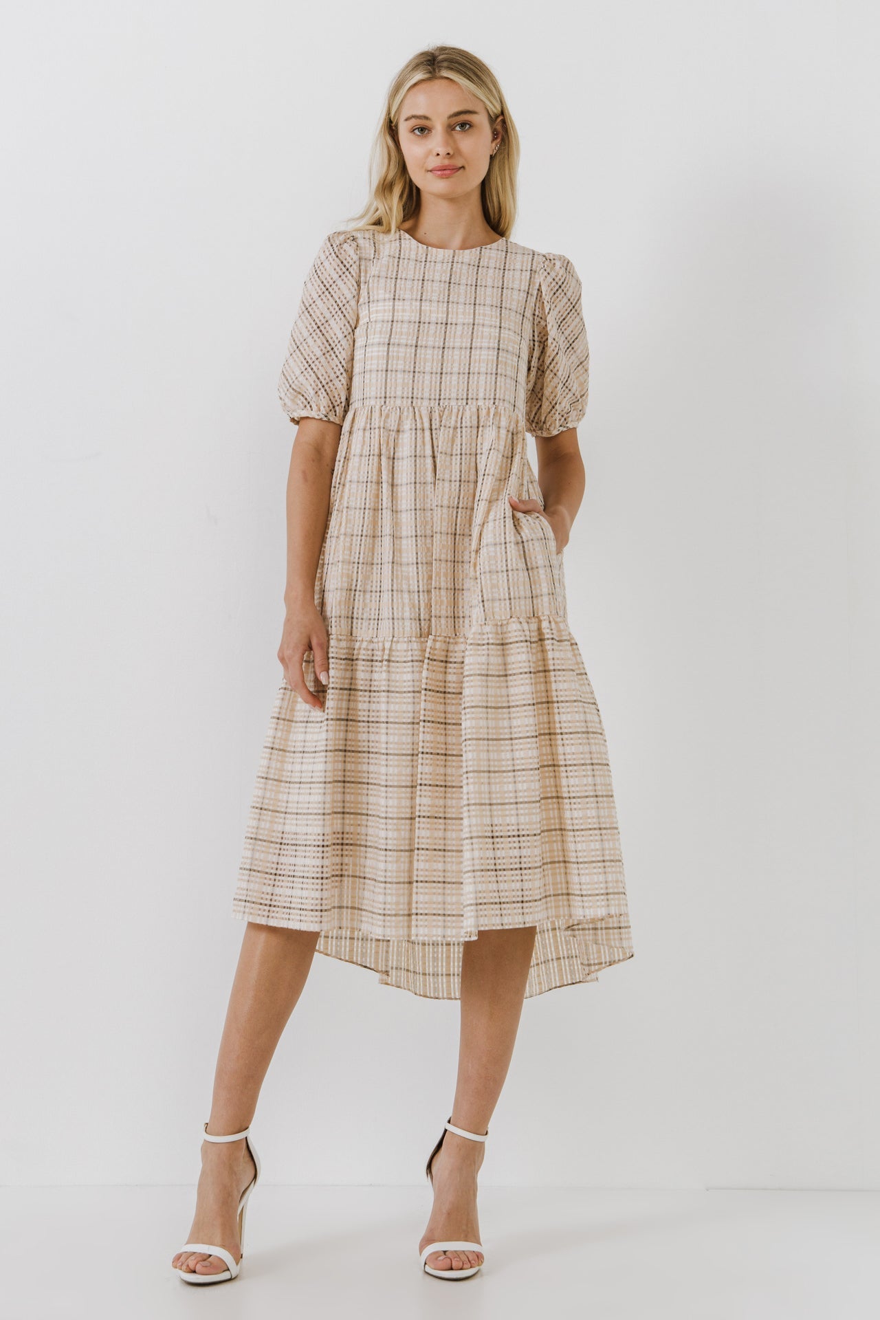 ENGLISH FACTORY - Plaid Midi Dress - DRESSES available at Objectrare