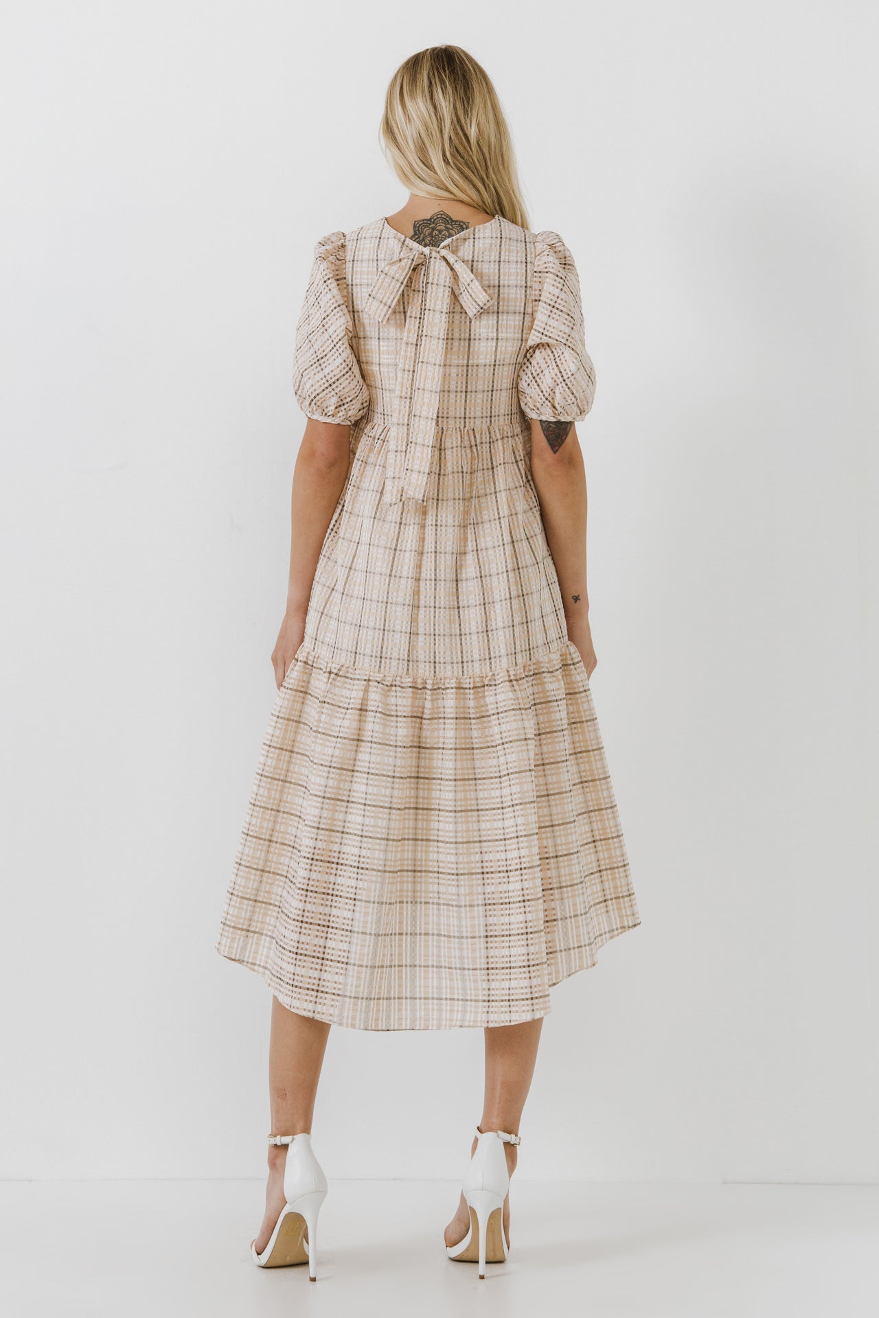 ENGLISH FACTORY - Plaid Midi Dress - DRESSES available at Objectrare
