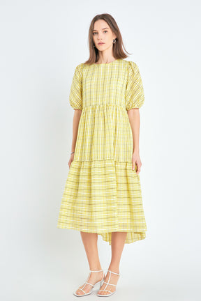 ENGLISH FACTORY - Plaid Midi Dress - DRESSES available at Objectrare