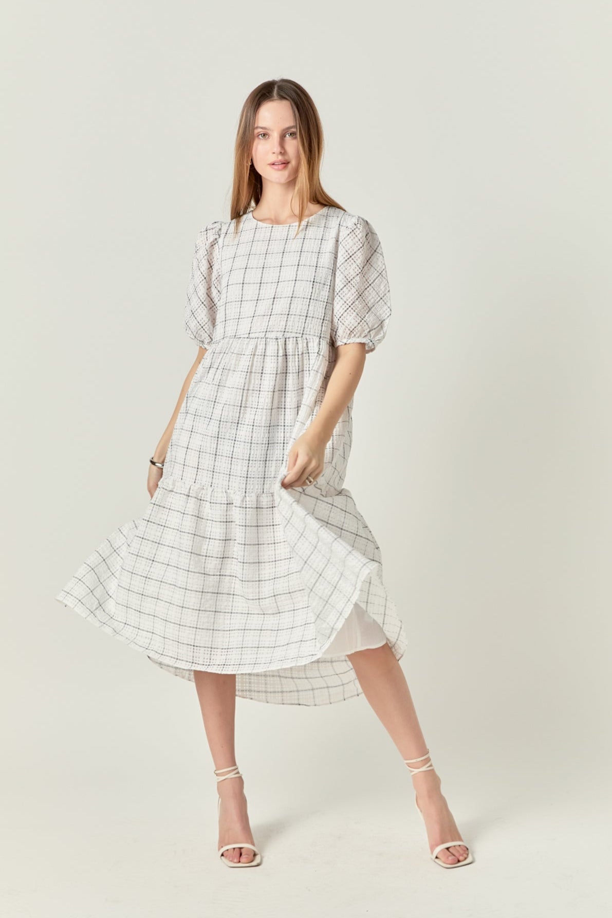 ENGLISH FACTORY - Plaid Midi Dress - DRESSES available at Objectrare