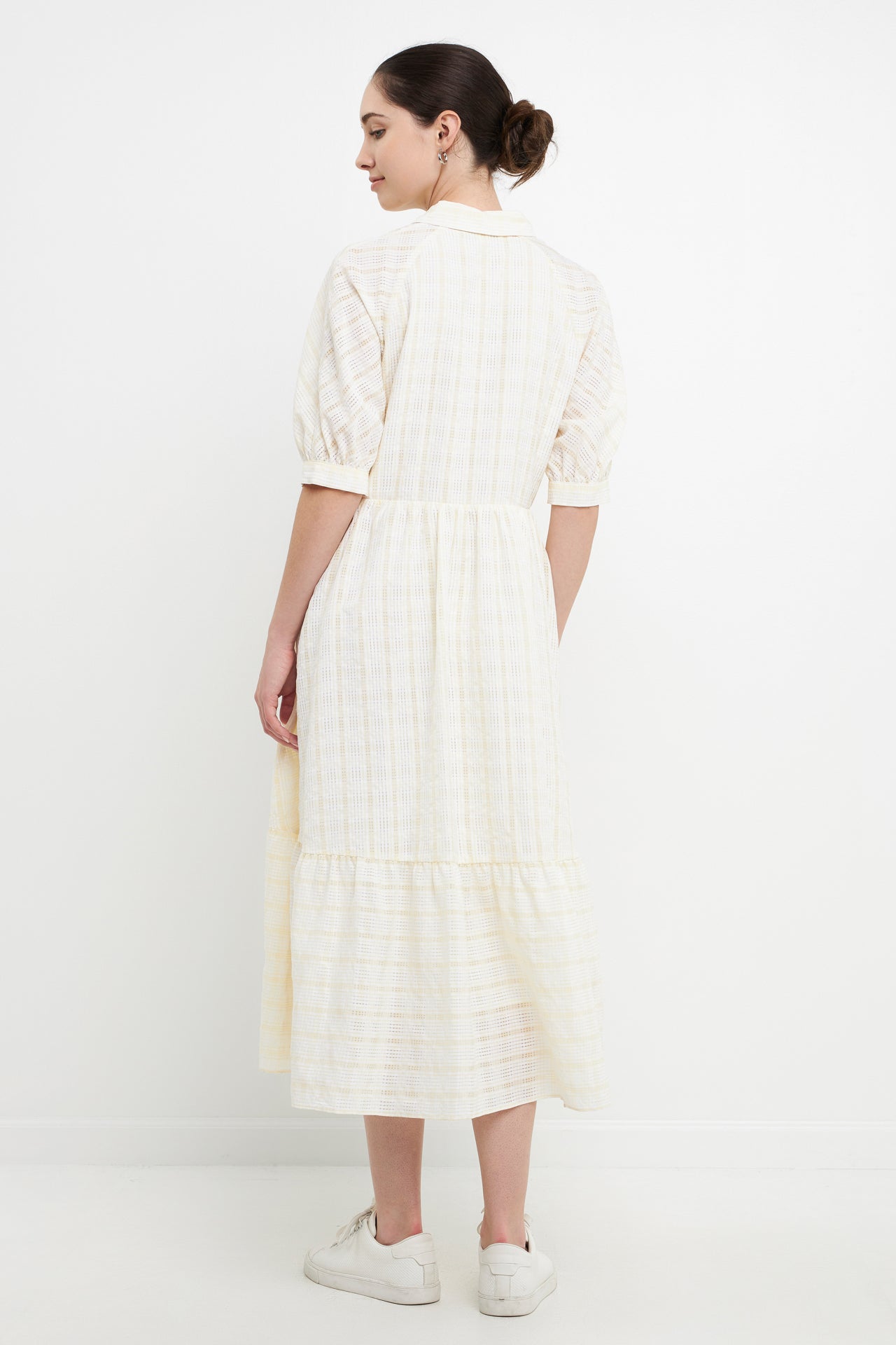 ENGLISH FACTORY - English Factory - Plaid Collared Midi Dress - DRESSES available at Objectrare