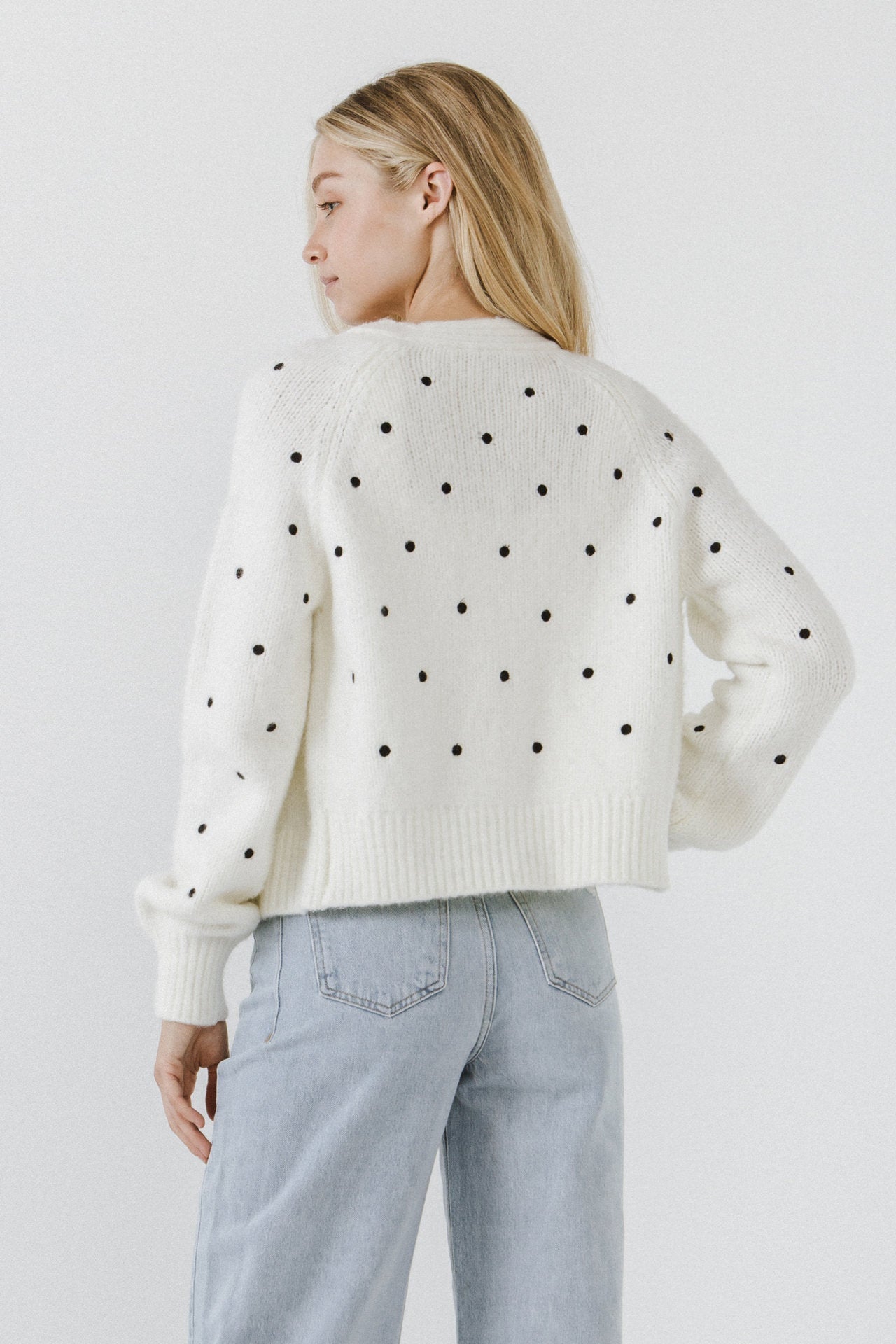 ENGLISH FACTORY - Dot Embroidered Cardigan - SWEATERS & KNITS available at Objectrare