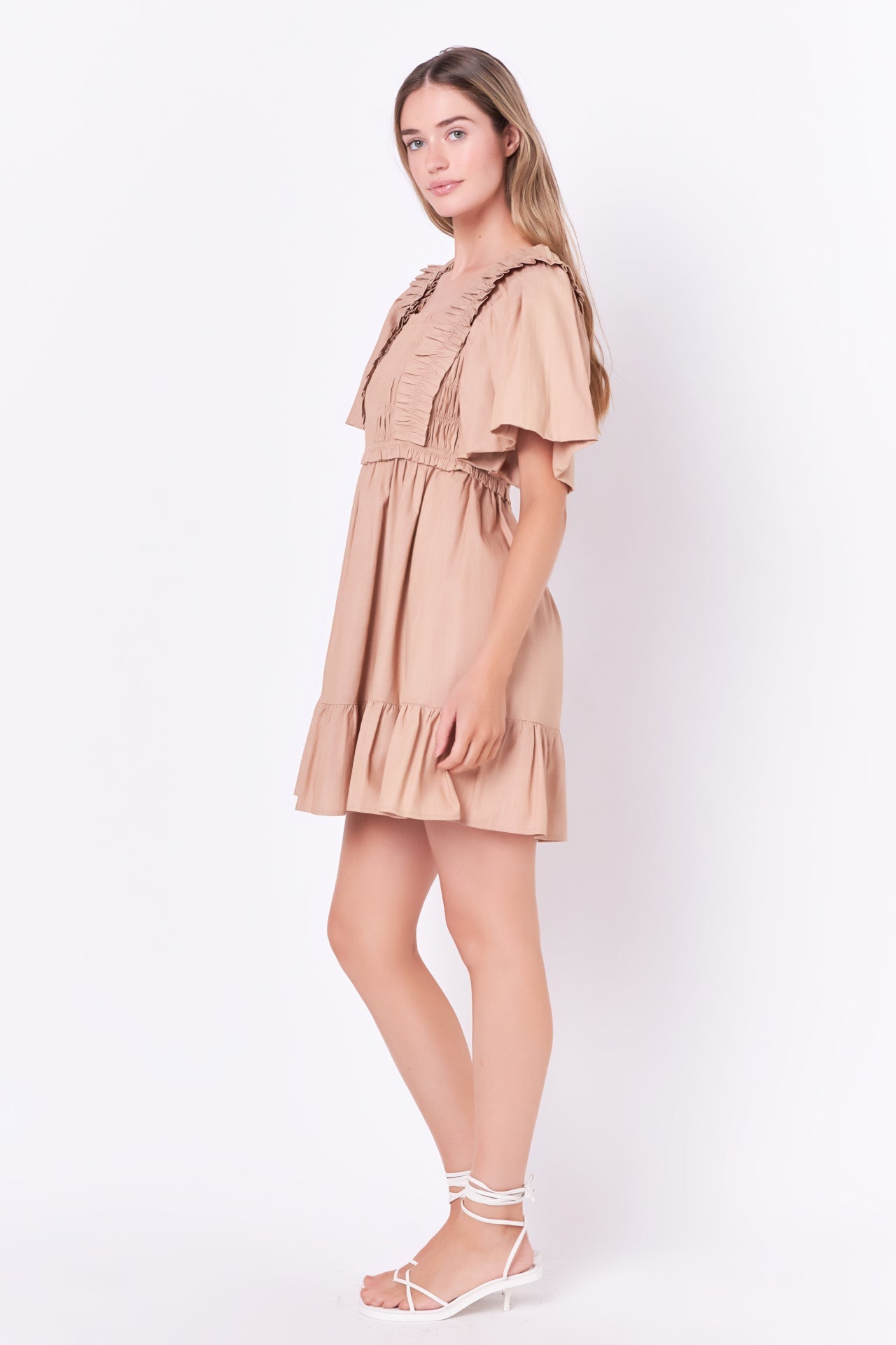 Mini Dress with Puff Sleeves