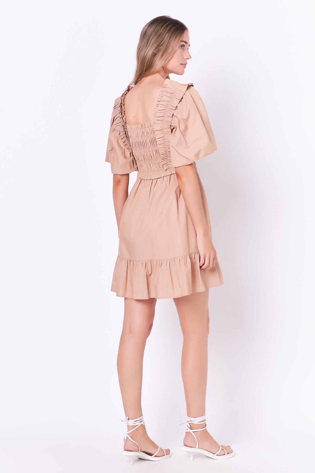 Mini Dress with Puff Sleeves