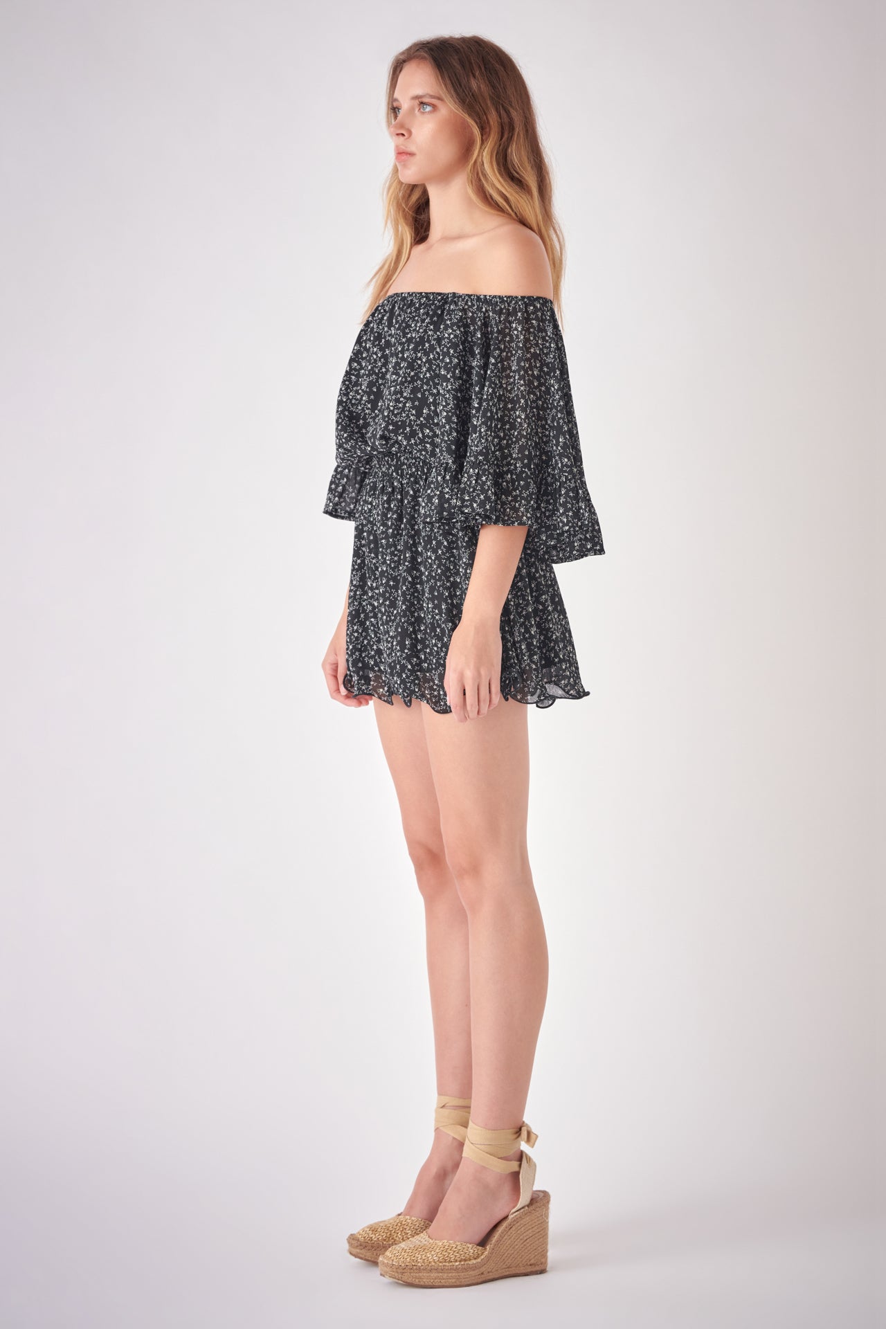 FREE THE ROSES - Flowy Ditsy Floral Romper - ROMPERS available at Objectrare
