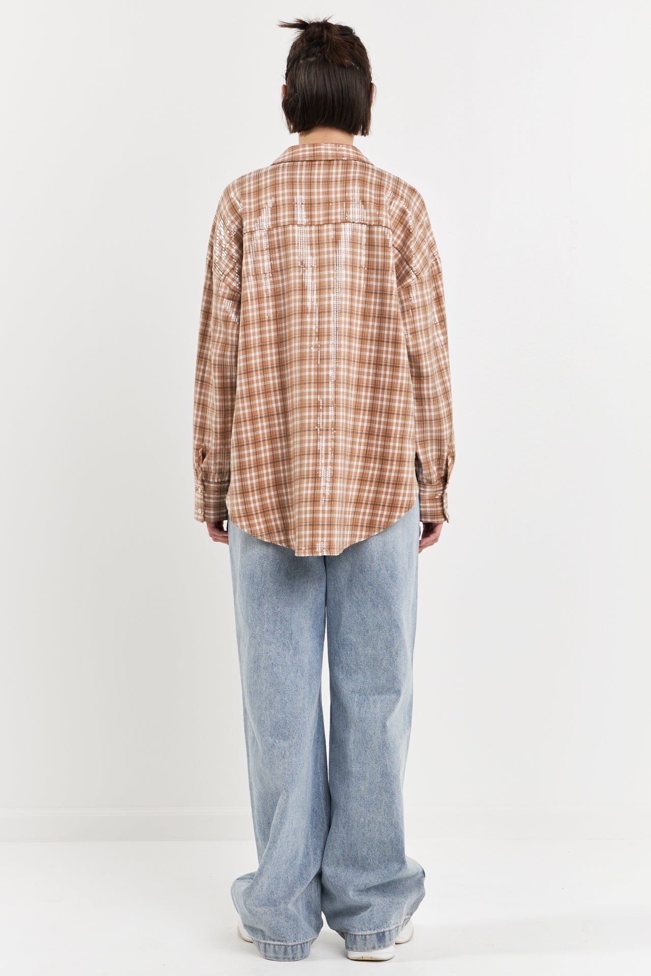 GREY LAB - Plaid Sequin Shirts - TOPS available at Objectrare
