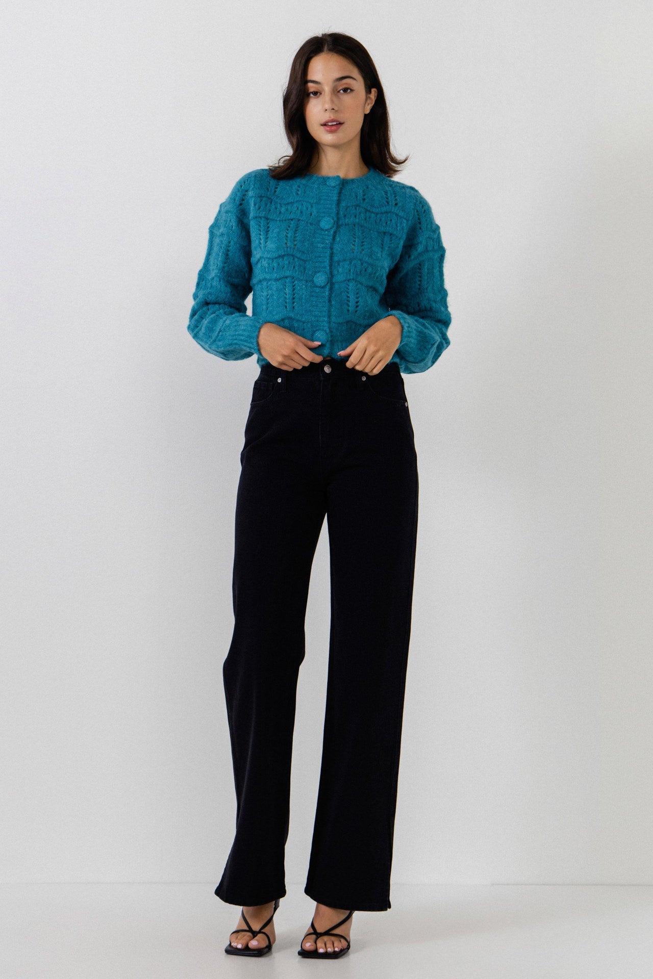 ENDLESS ROSE - Knitted Cardigan with Cover buttons - SWEATERS & KNITS available at Objectrare