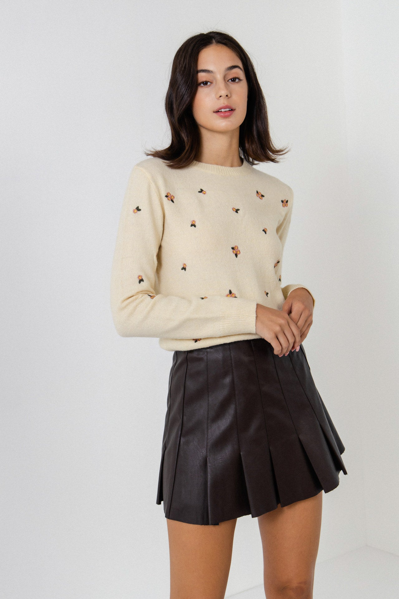 ENDLESS ROSE - Floral Embroidered Sweater - SWEATERS & KNITS available at Objectrare