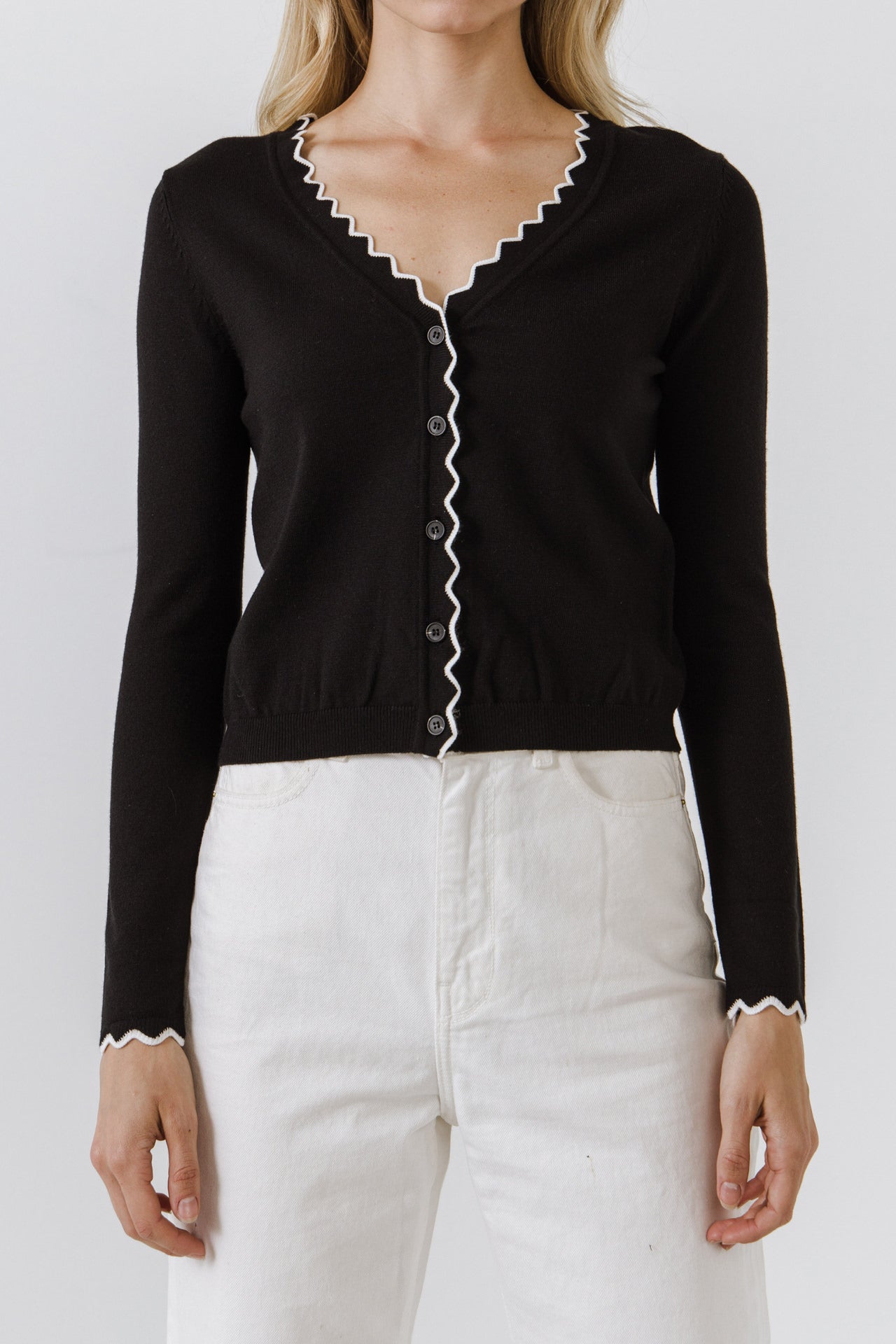 ENGLISH FACTORY - Scalloped Cardigan- Sold Out - SWEATERS & KNITS available at Objectrare