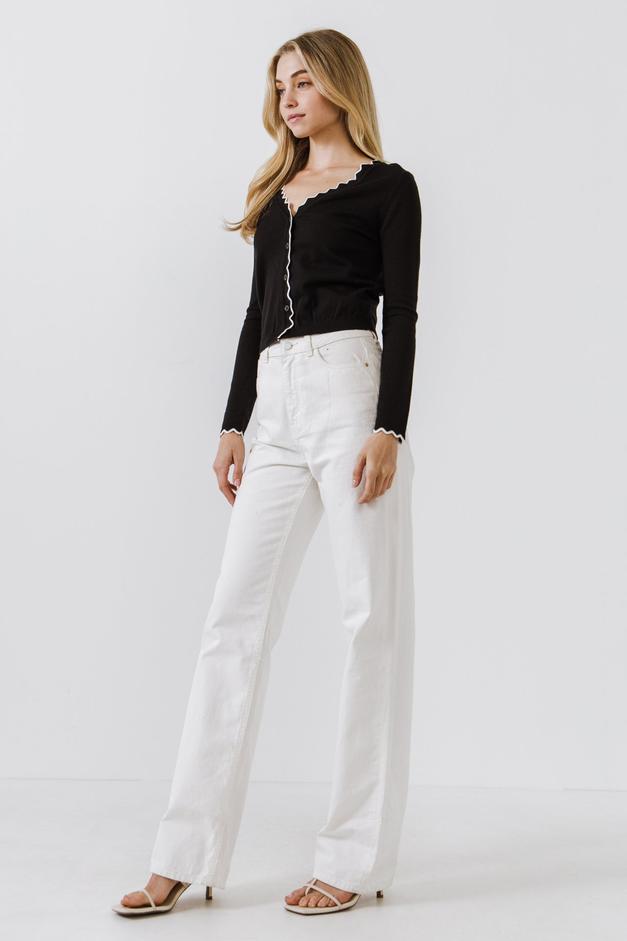 ENGLISH FACTORY - Scalloped Cardigan- Sold Out - SWEATERS & KNITS available at Objectrare
