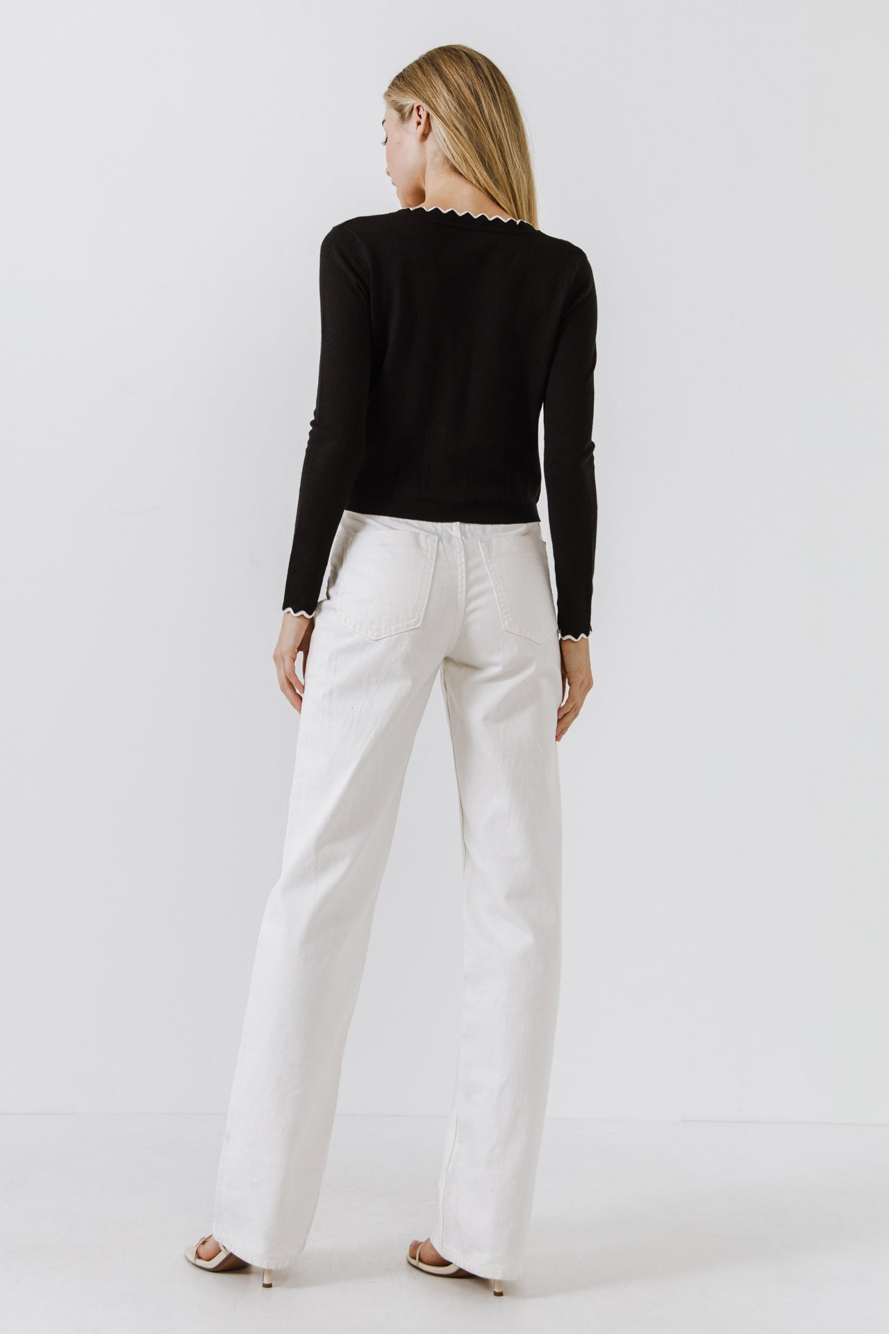 ENGLISH FACTORY - Scalloped Cardigan- Sold Out - SWEATERS & KNITS available at Objectrare