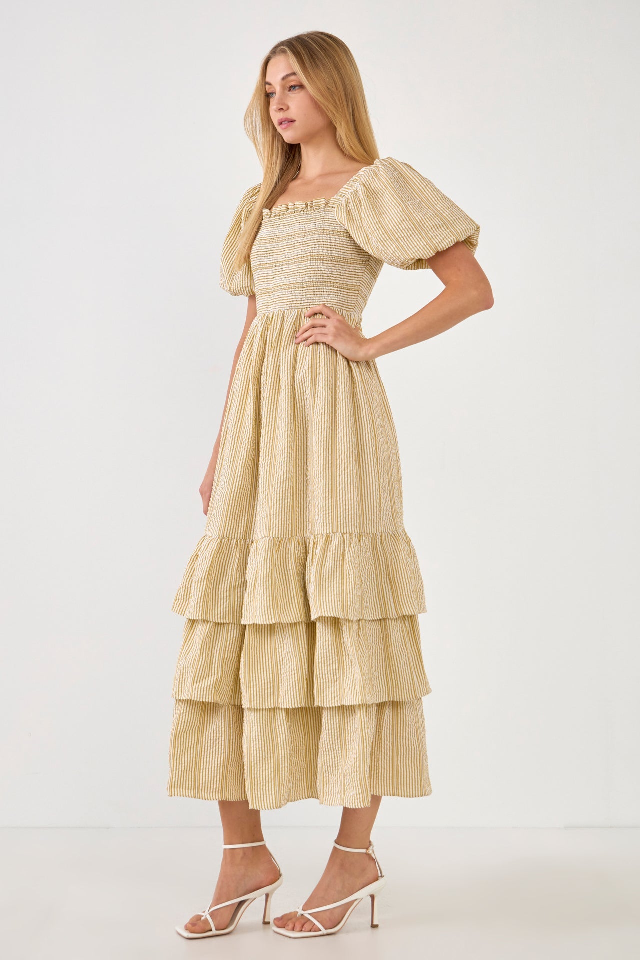 FREE THE ROSES - Striped Maxi Dress with Ruffles - DRESSES available at Objectrare