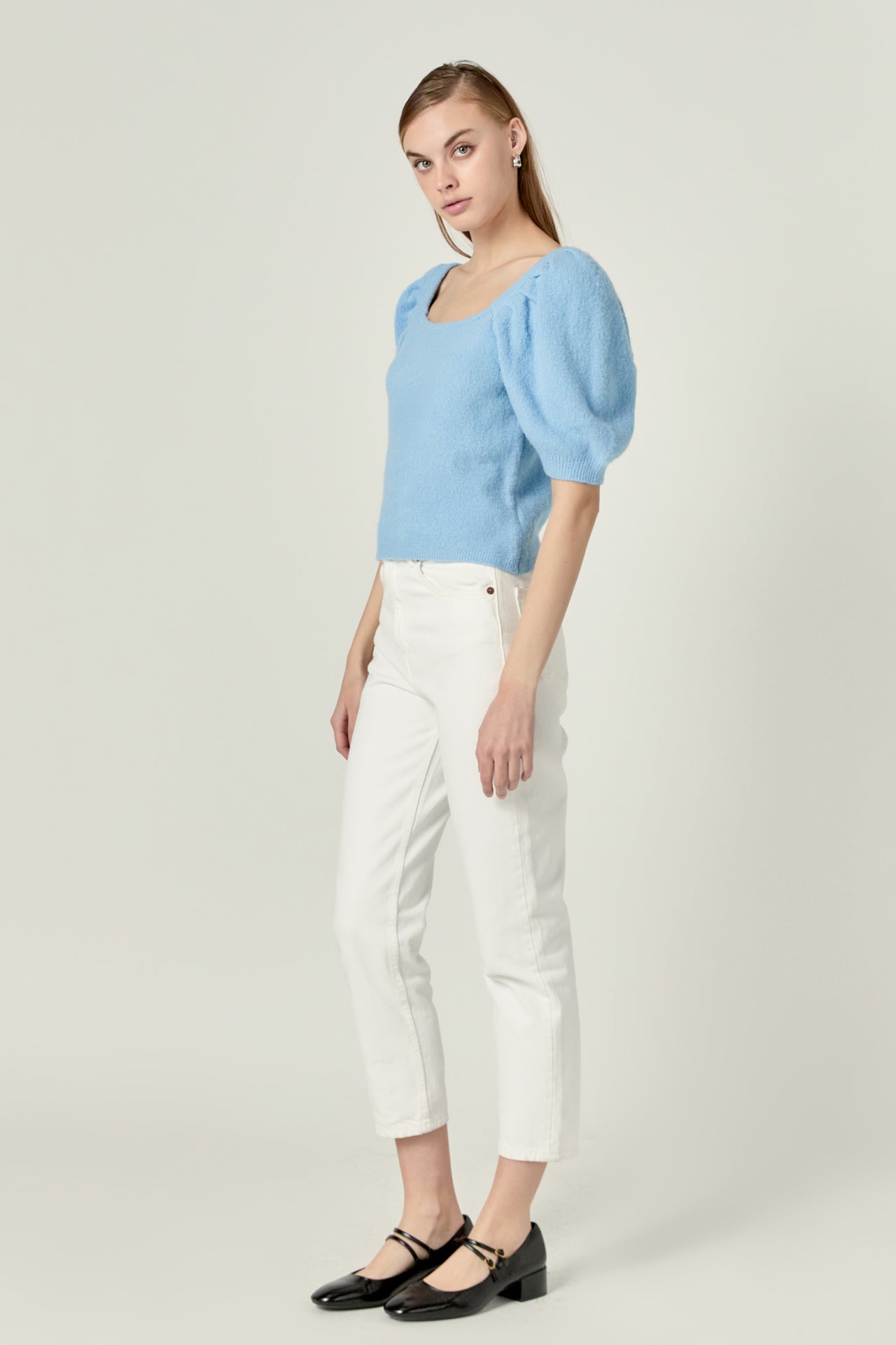 ENGLISH FACTORY - Puff Sleeve Sweater - SWEATERS & KNITS available at Objectrare