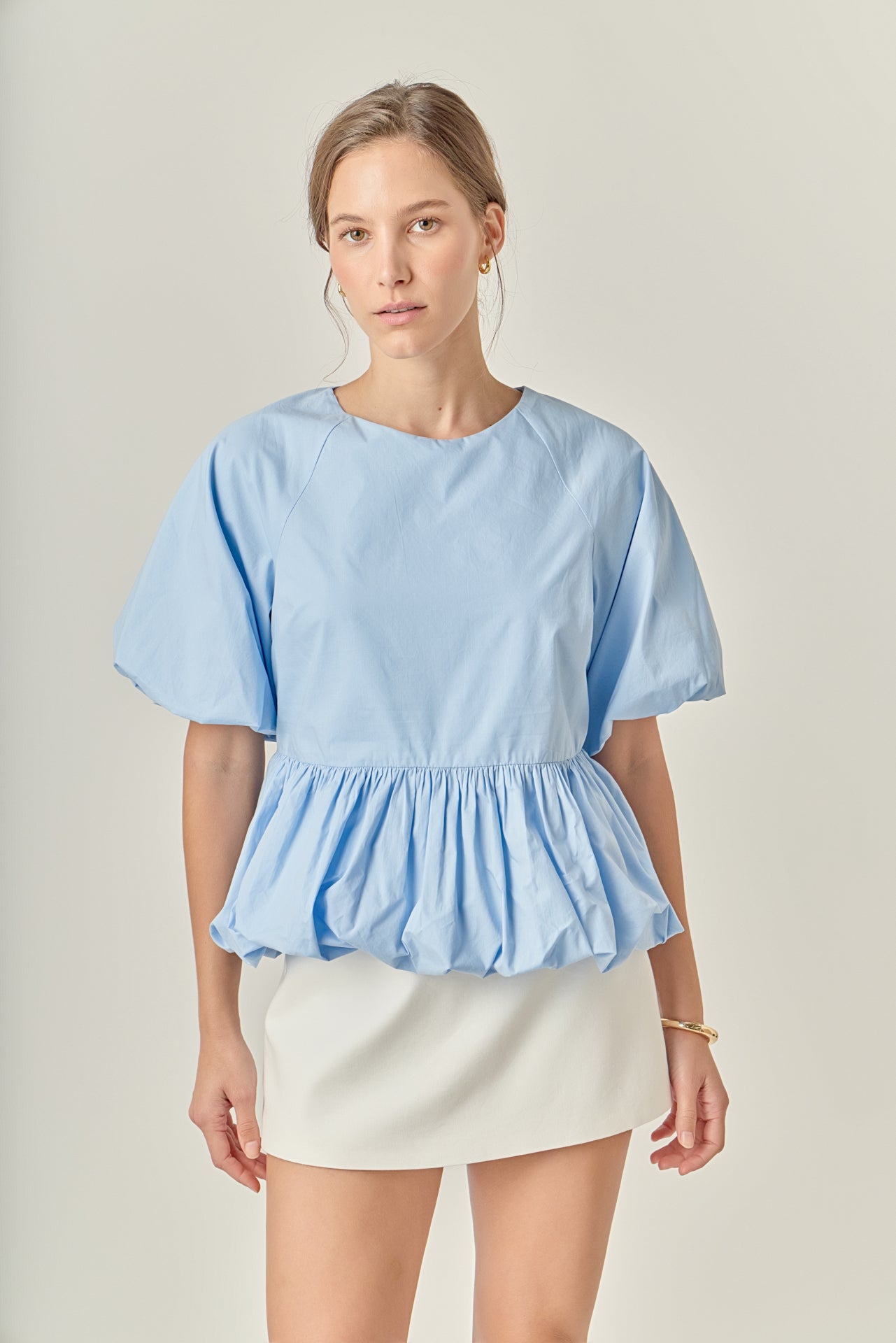 ENGLISH FACTORY - Balloon Poplin Top - TOPS available at Objectrare