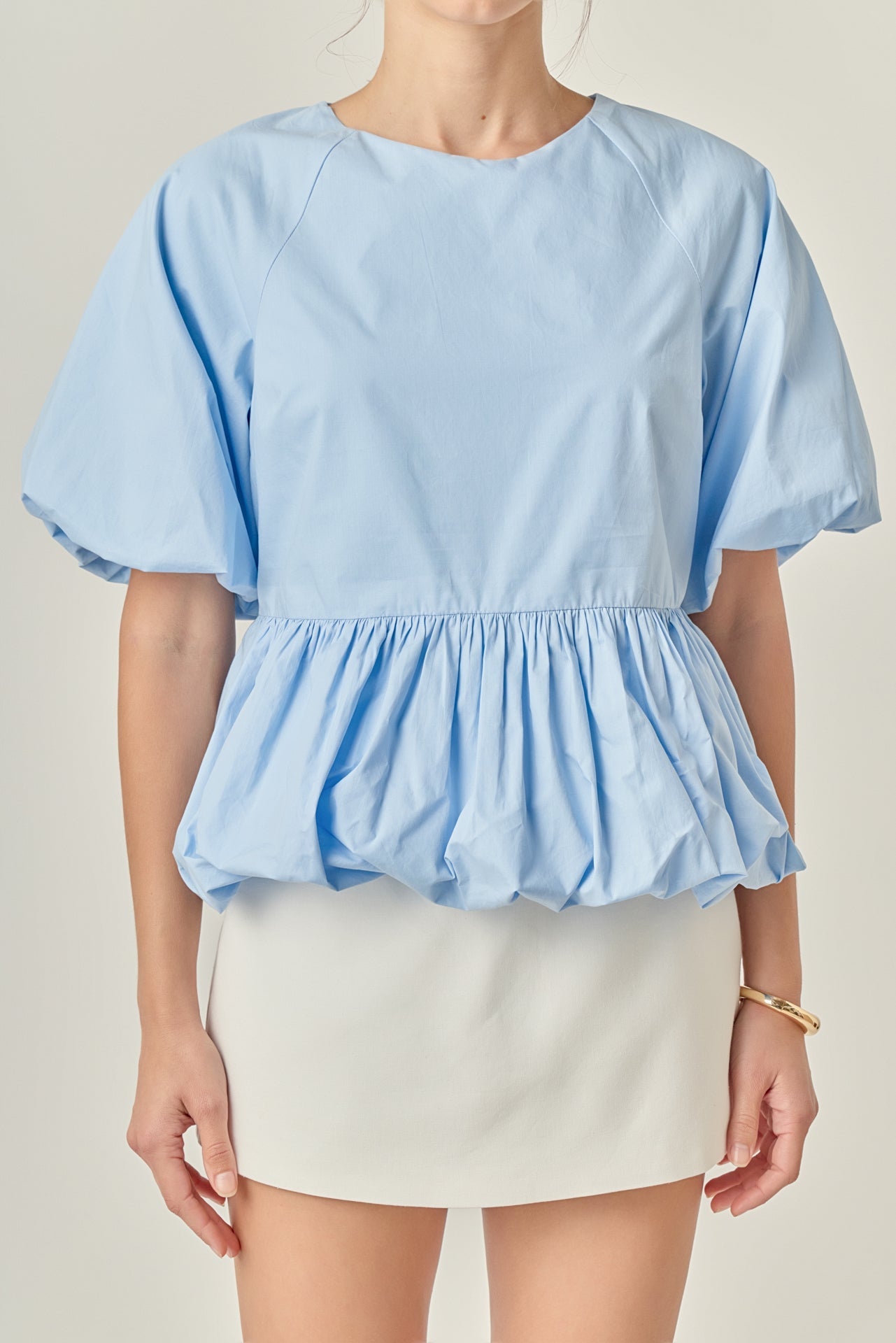 ENGLISH FACTORY - Balloon Poplin Top - TOPS available at Objectrare