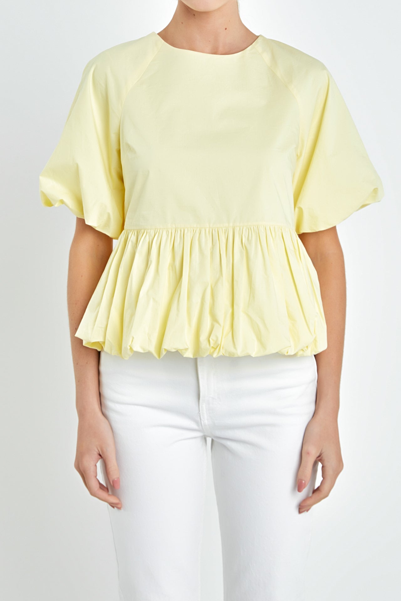 ENGLISH FACTORY - Balloon Poplin Top - TOPS available at Objectrare