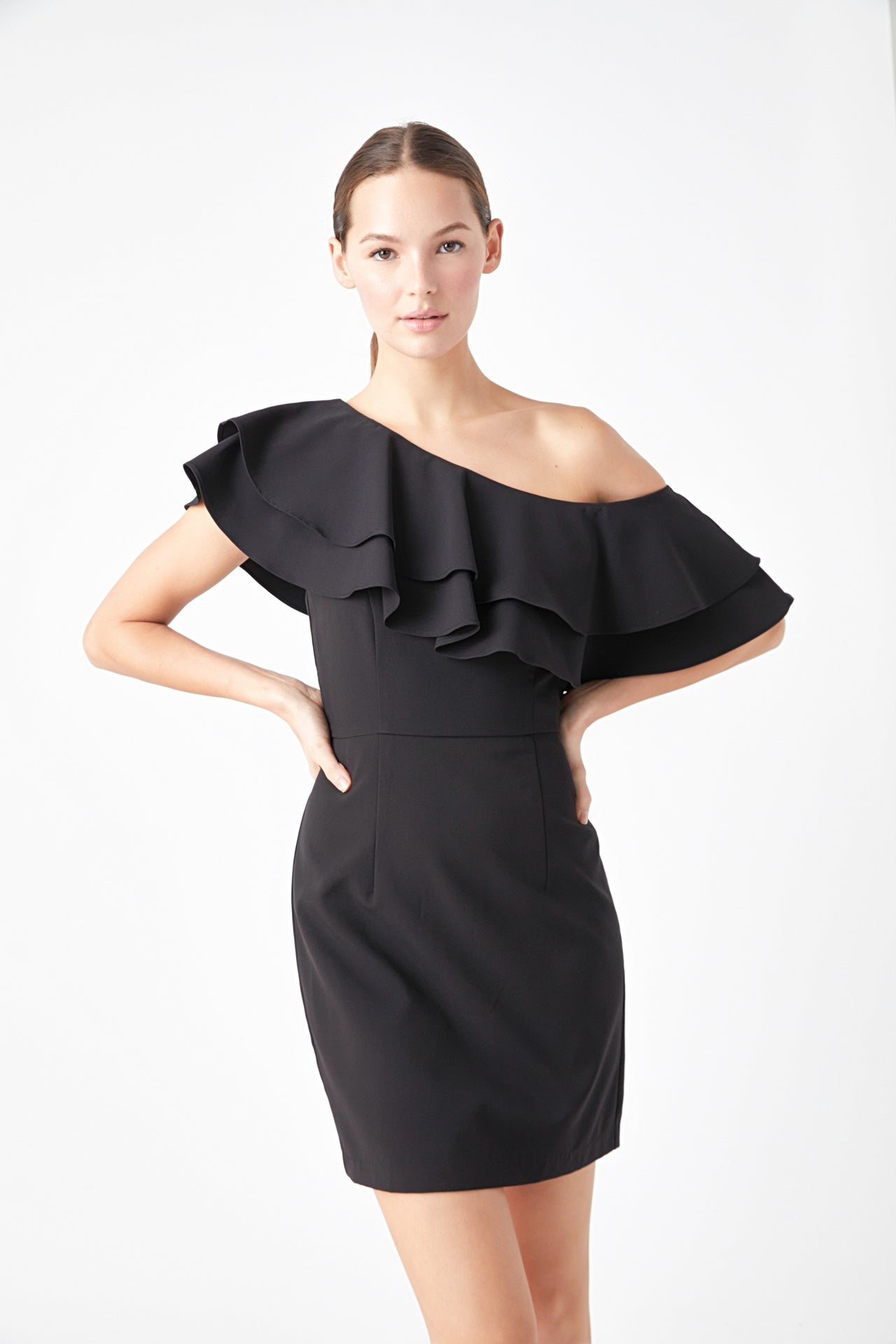ENDLESS ROSE - One Shoulder Mini Dress - DRESSES available at Objectrare