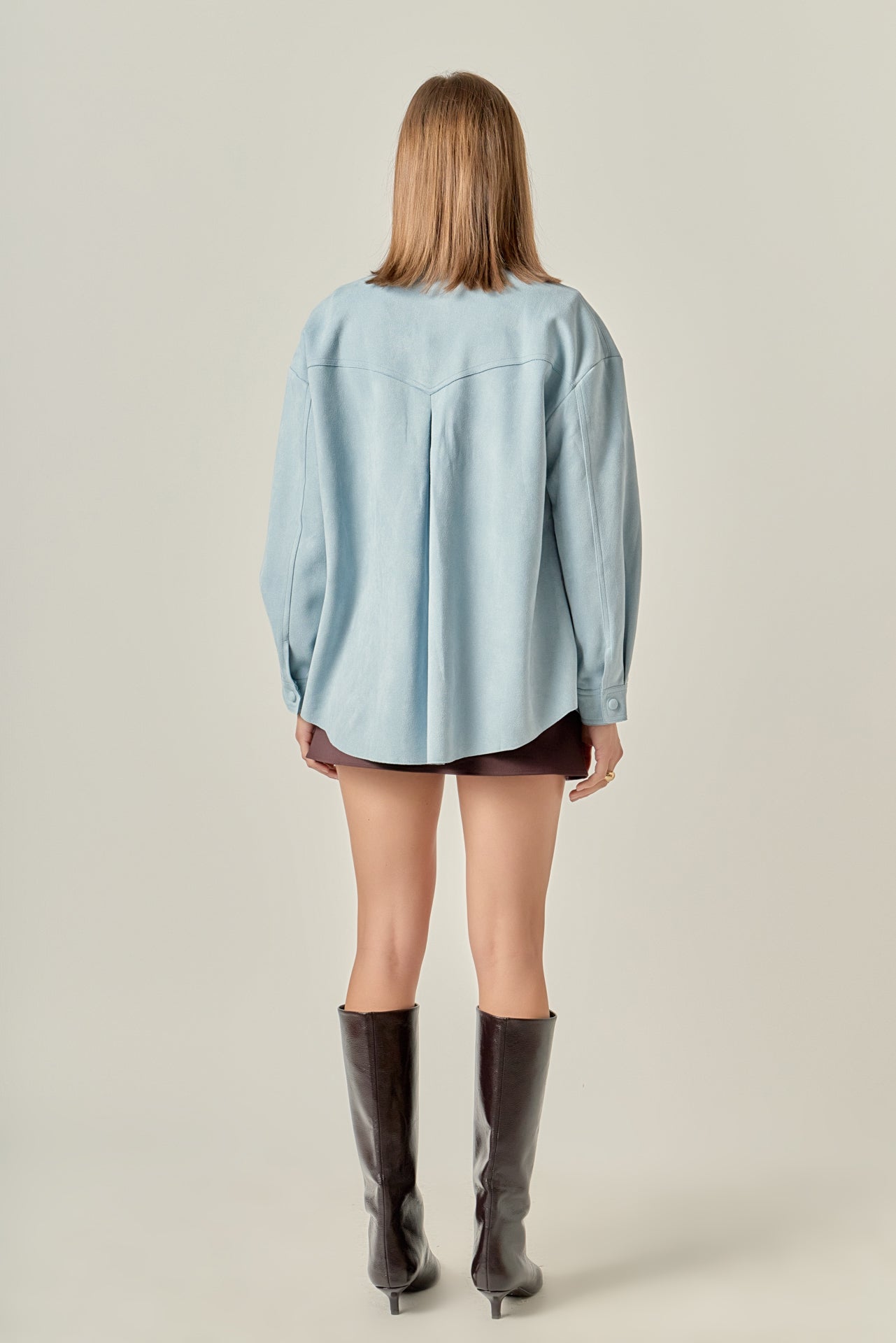 ENGLISH FACTORY - Faux Suede Oversized Shirts - BLOUSES available at Objectrare