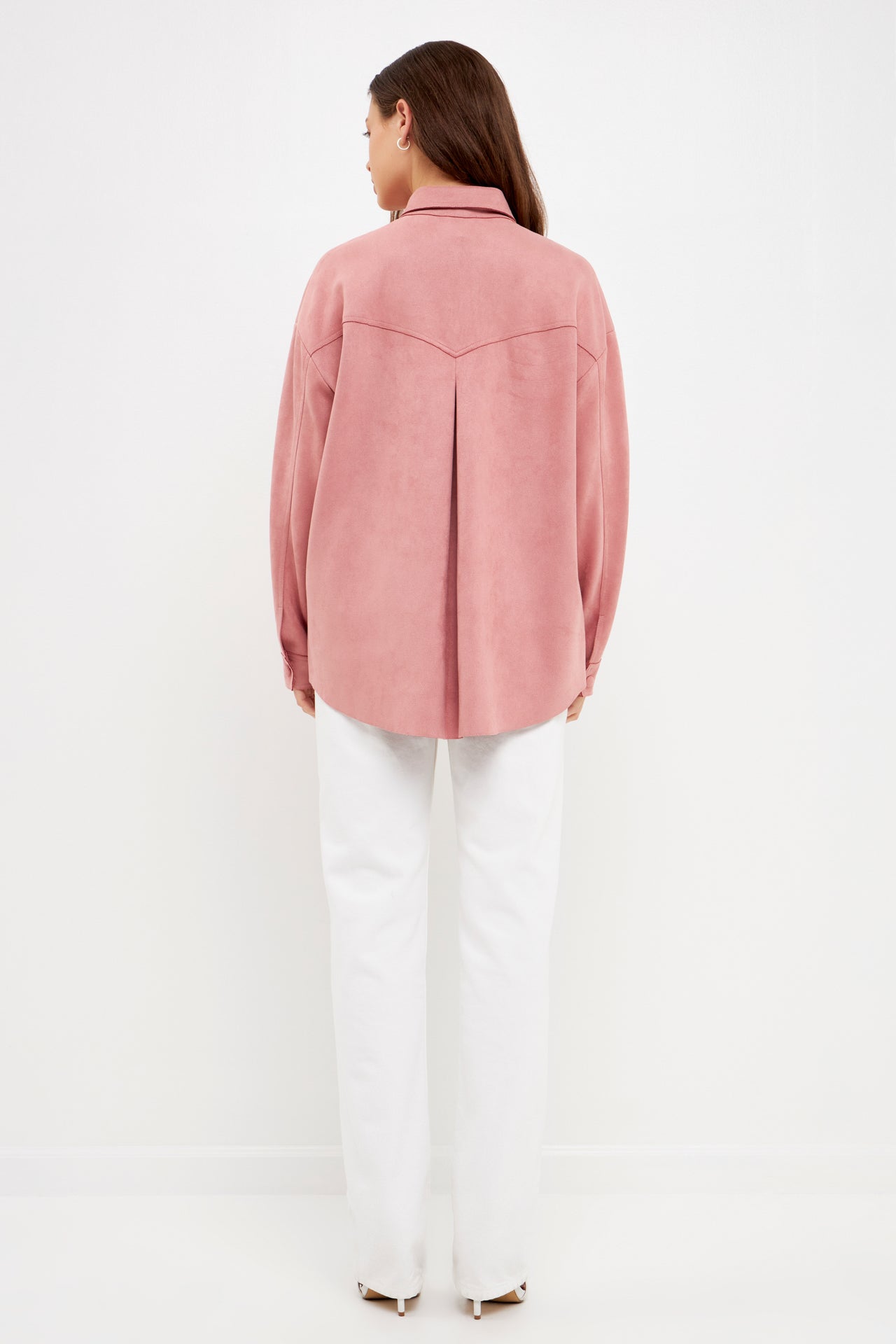 ENGLISH FACTORY - Faux Suede Oversized Shirts - BLOUSES available at Objectrare