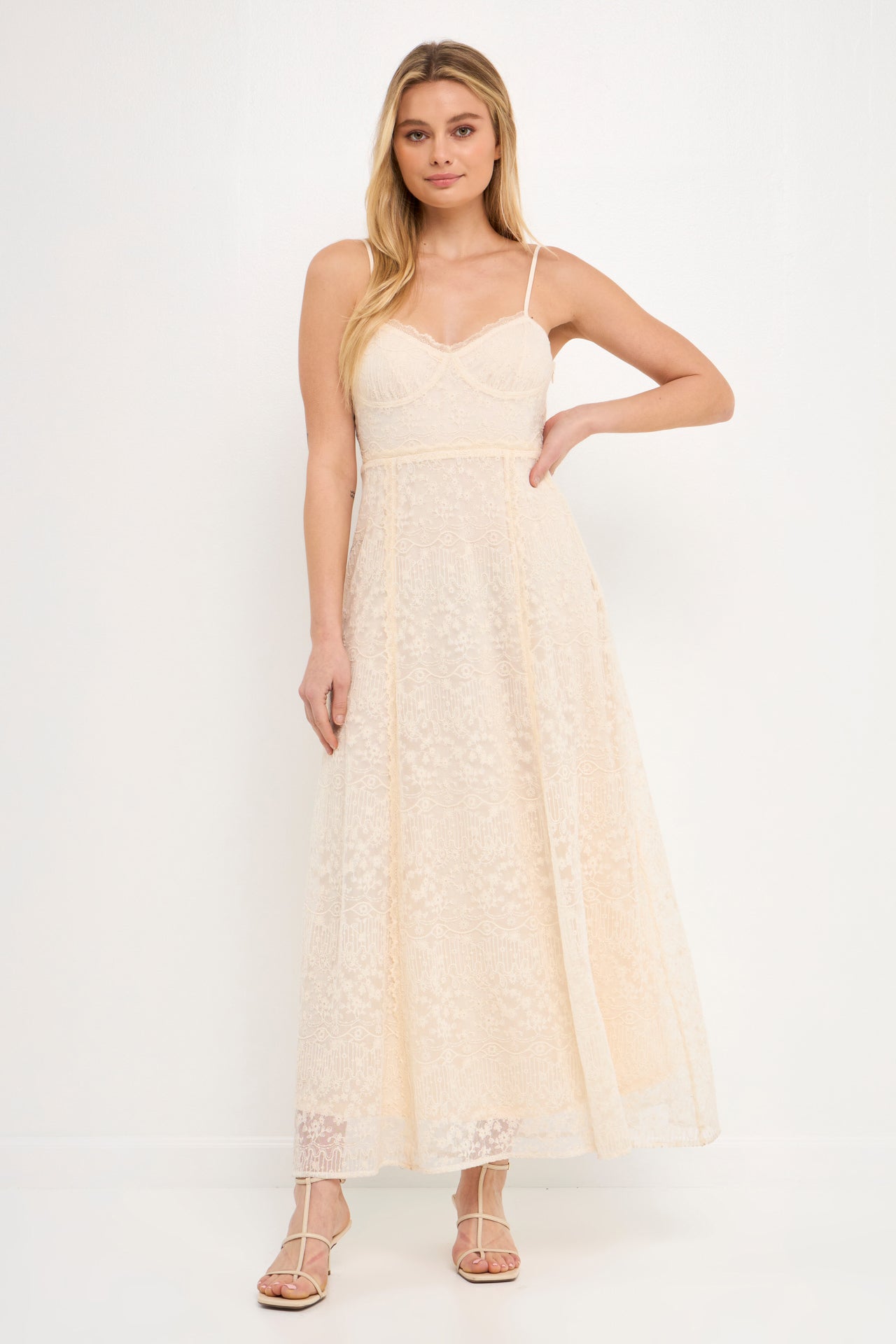 FREE THE ROSES - Embroidered Lace Camisole Dress - DRESSES available at Objectrare