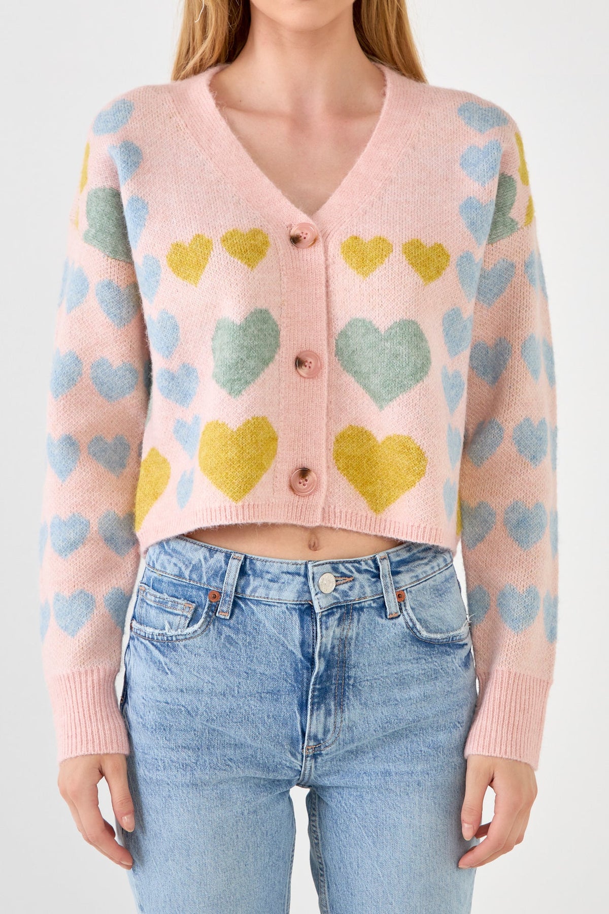 FREE THE ROSES - Pastel Heart Cardigan - CARDIGANS available at Objectrare