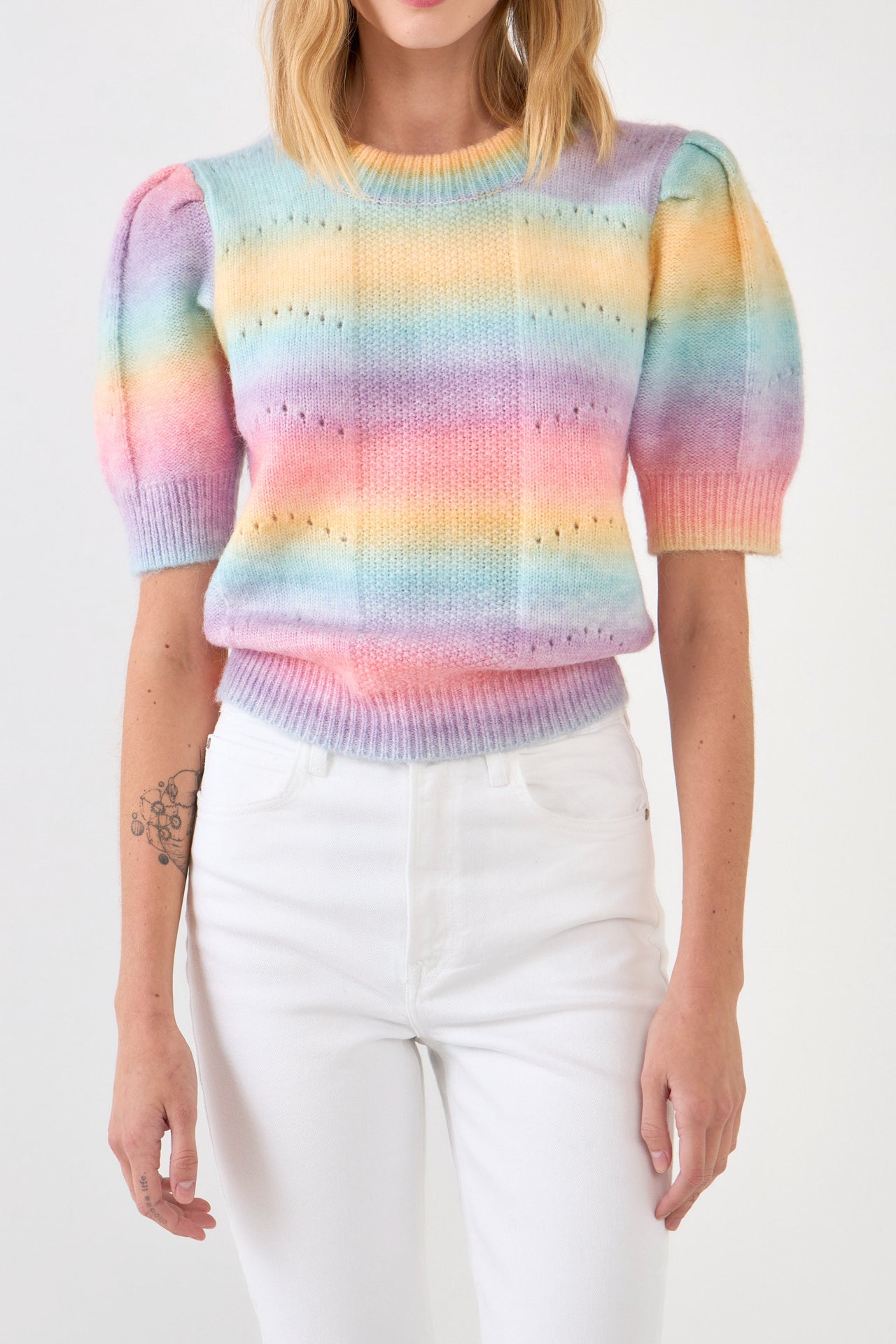 ENGLISH FACTORY - Multi Color Knit Top - SWEATERS & KNITS available at Objectrare