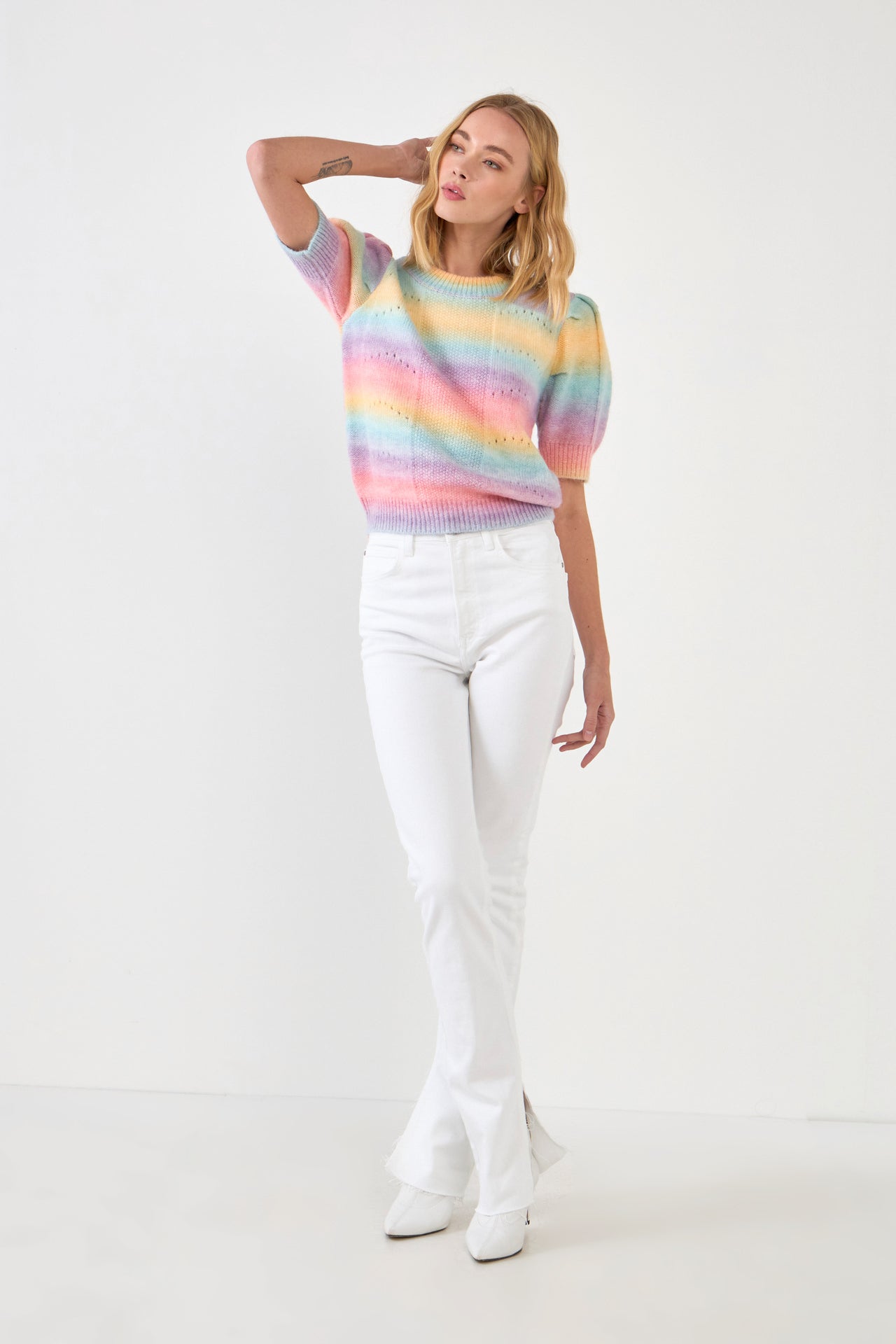 ENGLISH FACTORY - Multi Color Knit Top - SWEATERS & KNITS available at Objectrare