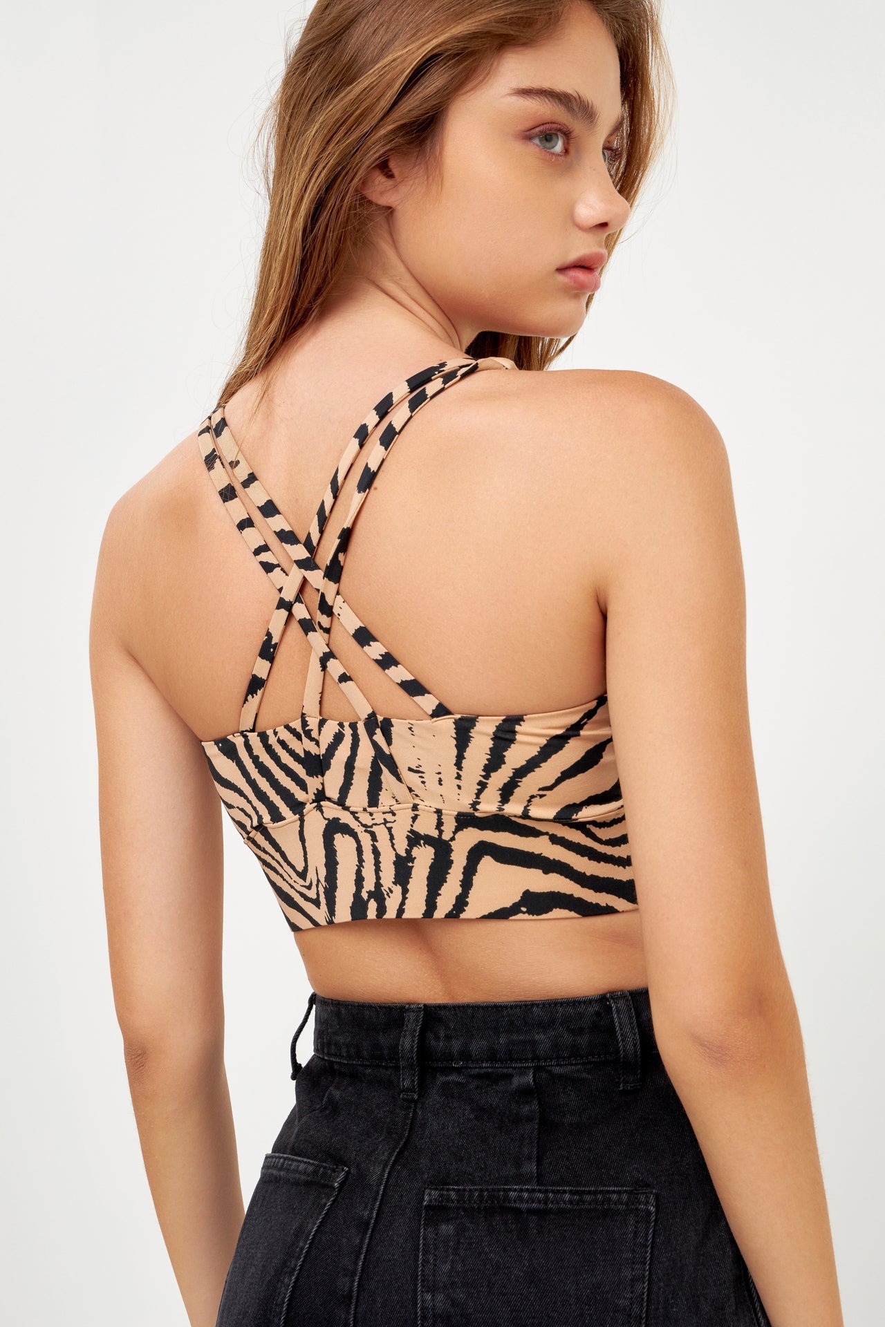 GREY LAB - Animal Print Top - SPORTS BRA available at Objectrare