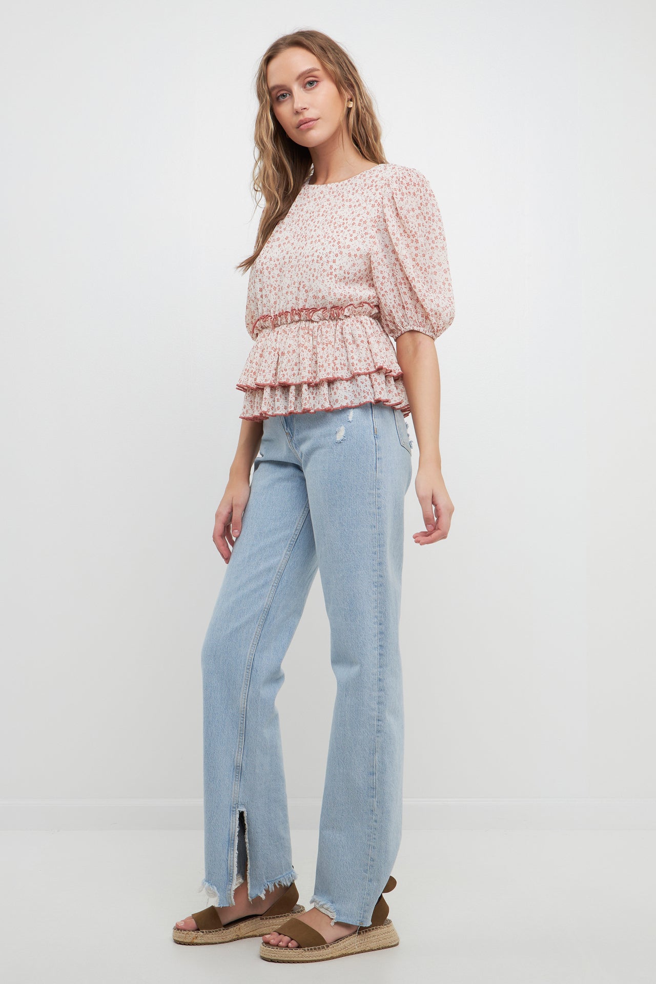 FREE THE ROSES - Pleated Floral Top - TOPS available at Objectrare