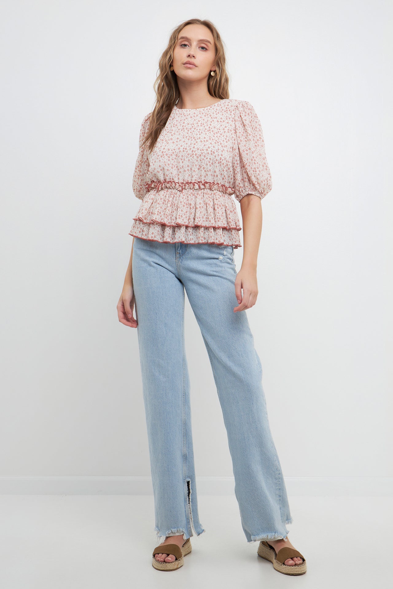 FREE THE ROSES - Pleated Floral Top - TOPS available at Objectrare