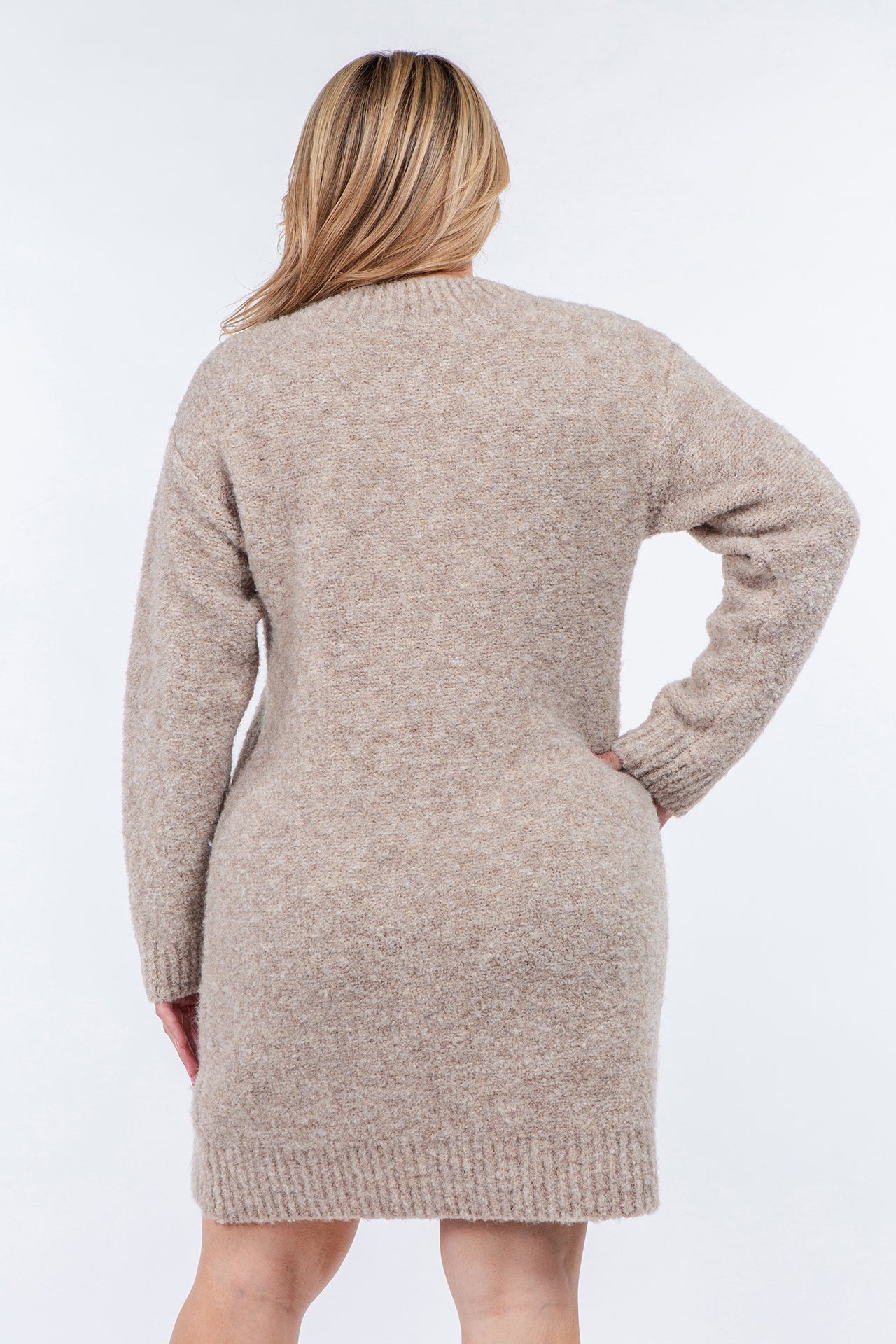 Plus Size Cozy Roundneck Sweater Dress