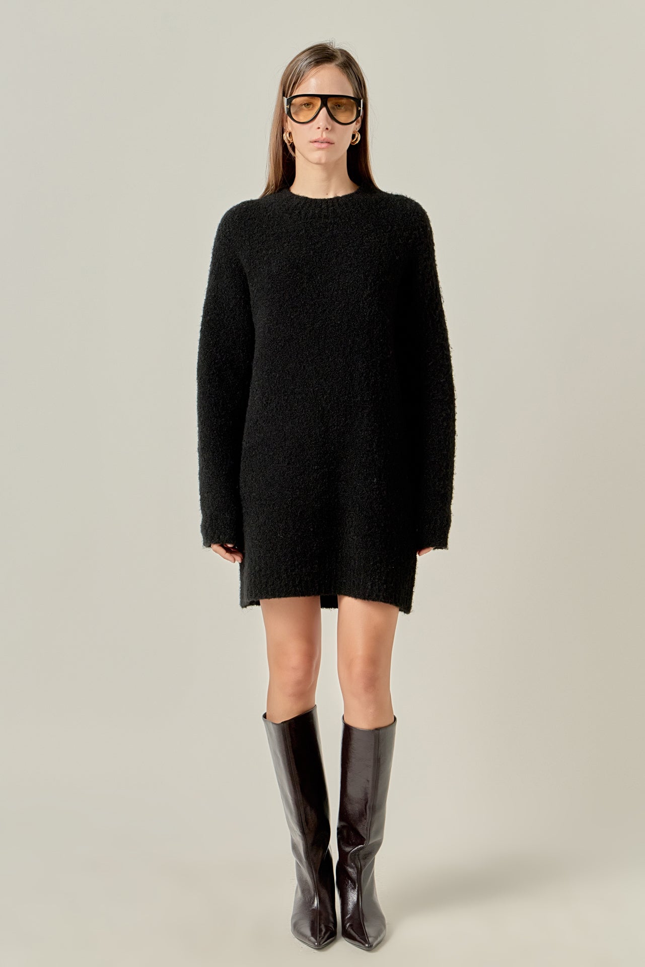ENGLISH FACTORY - Cozy Round Sweater Dress - DRESSES available at Objectrare