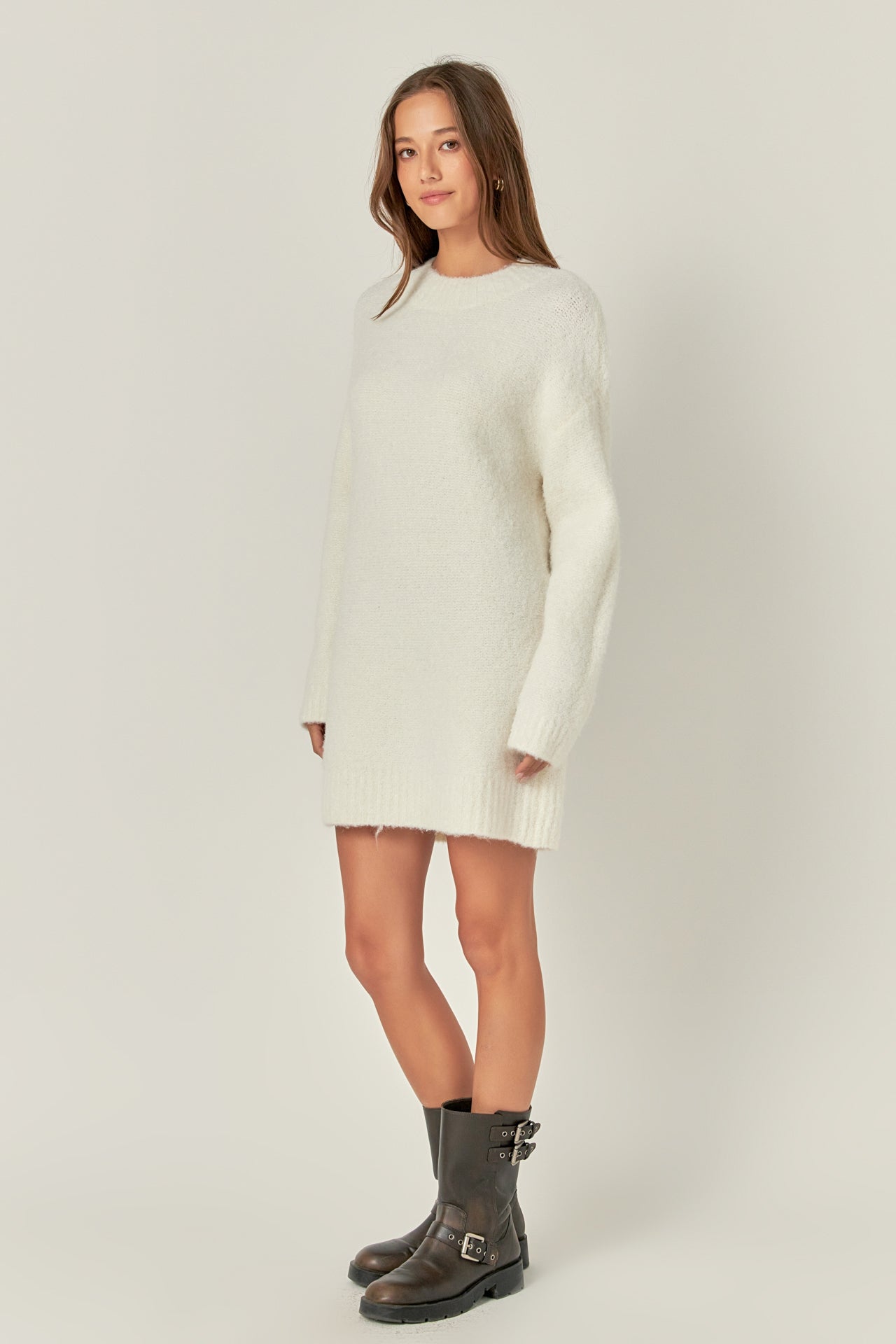 ENGLISH FACTORY - Cozy Round Sweater Dress - DRESSES available at Objectrare