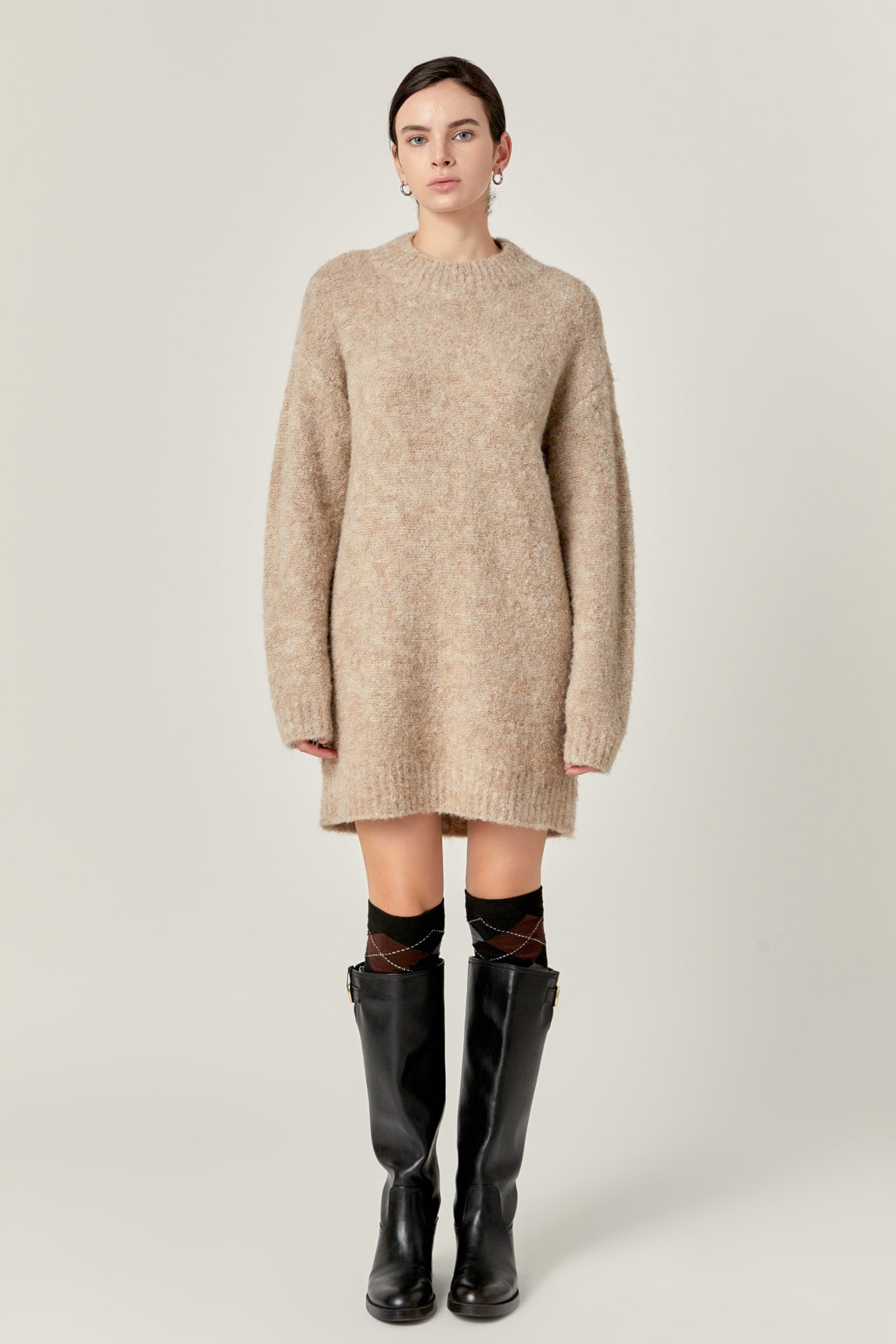 ENGLISH FACTORY - Cozy Round Sweater Dress - DRESSES available at Objectrare