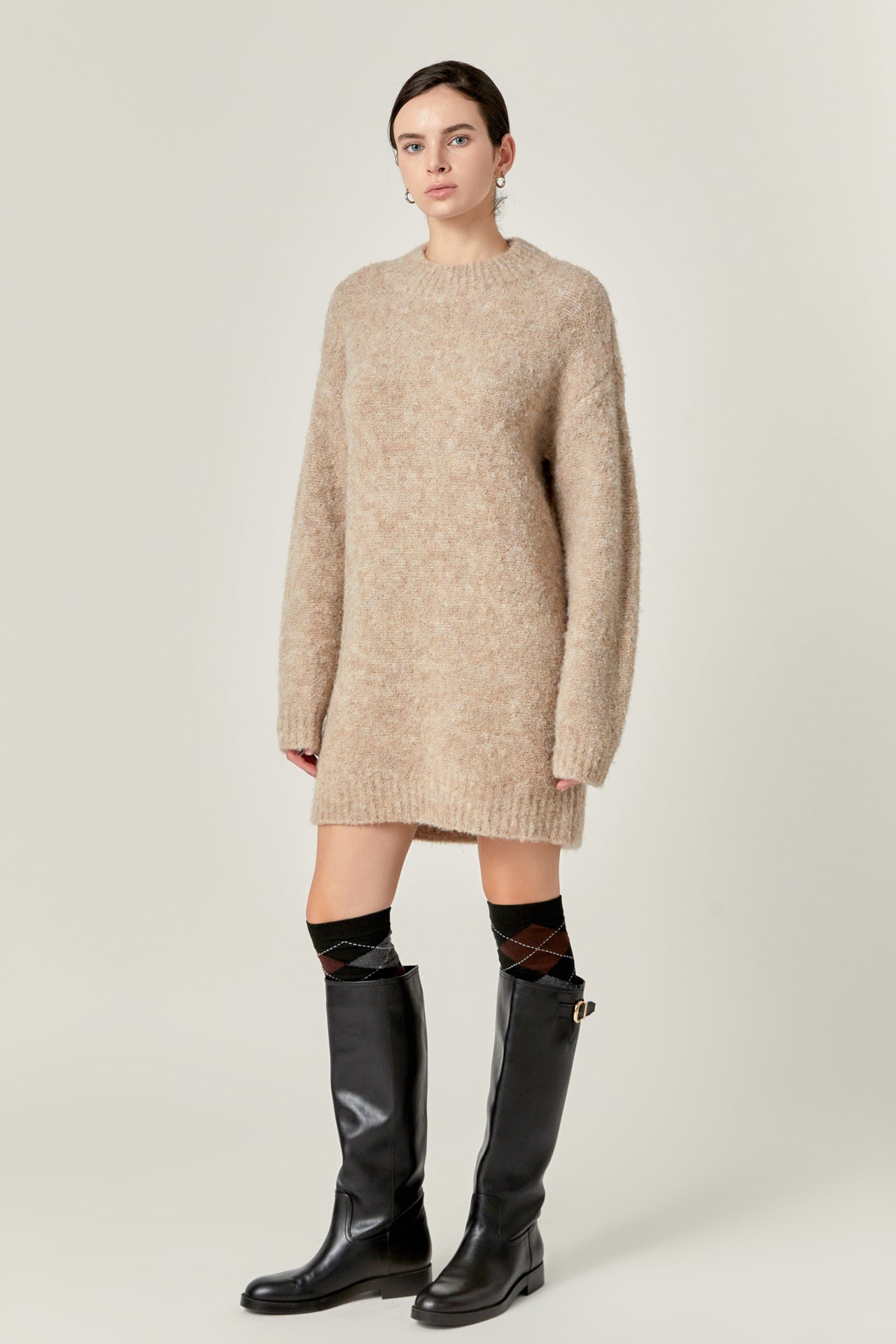 ENGLISH FACTORY - Cozy Round Sweater Dress - DRESSES available at Objectrare