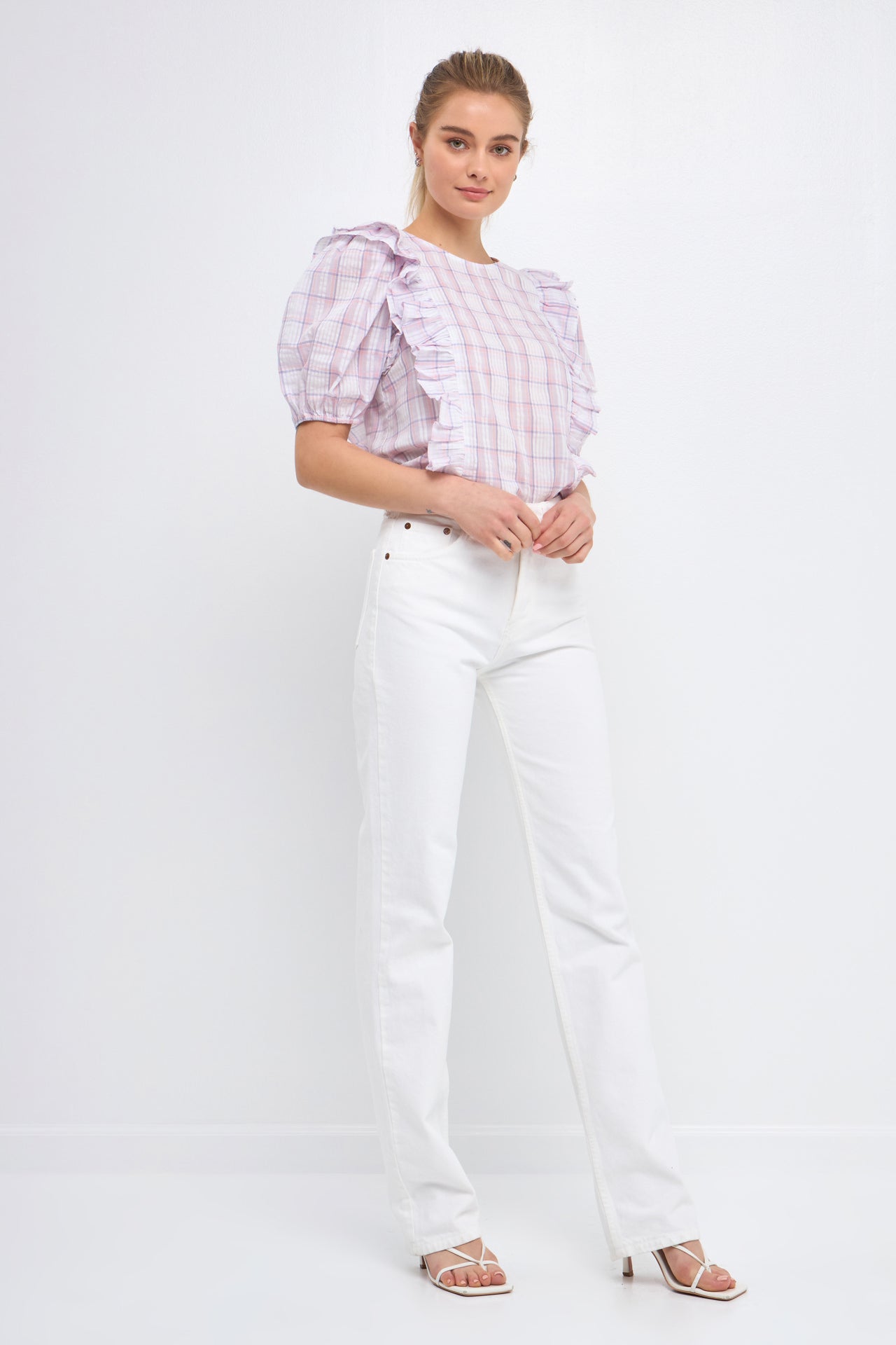 ENGLISH FACTORY - Plaid Top with Ruffles - TOPS available at Objectrare