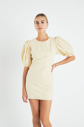 ENGLISH FACTORY - Metallic Plaid Mini Dress with Back Buttons - DRESSES available at Objectrare