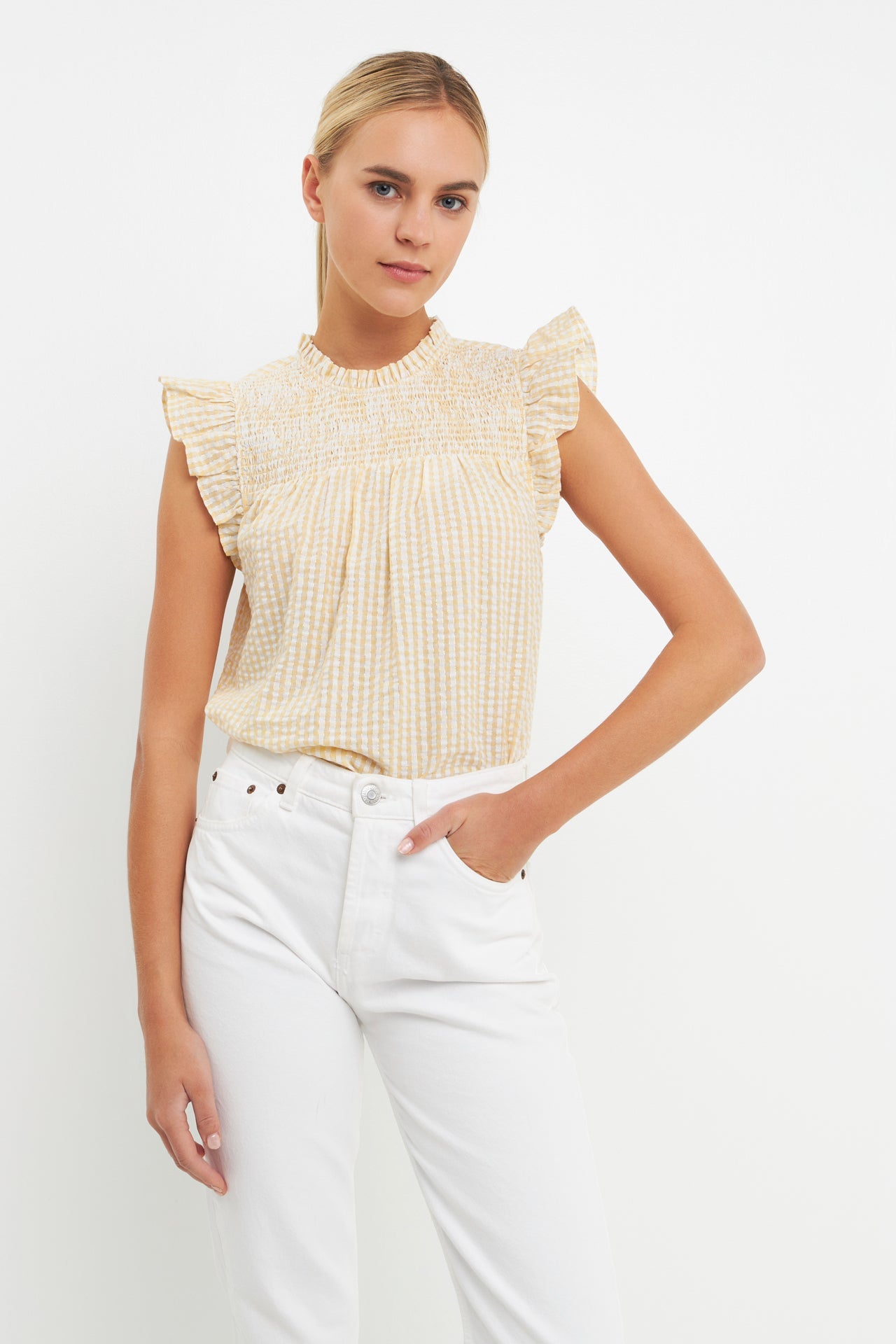 ENGLISH FACTORY - Metallic Plaid Top - TOPS available at Objectrare