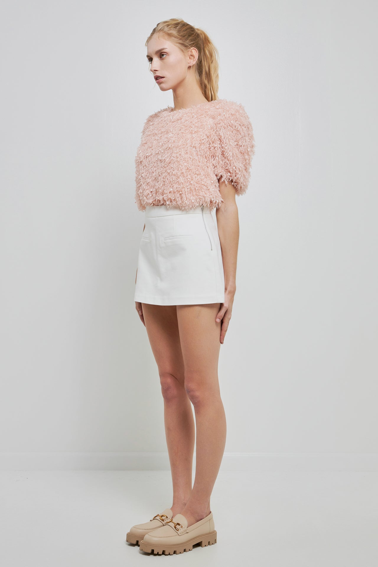 ENGLISH FACTORY - Fuzzy Feather Top - TOPS available at Objectrare