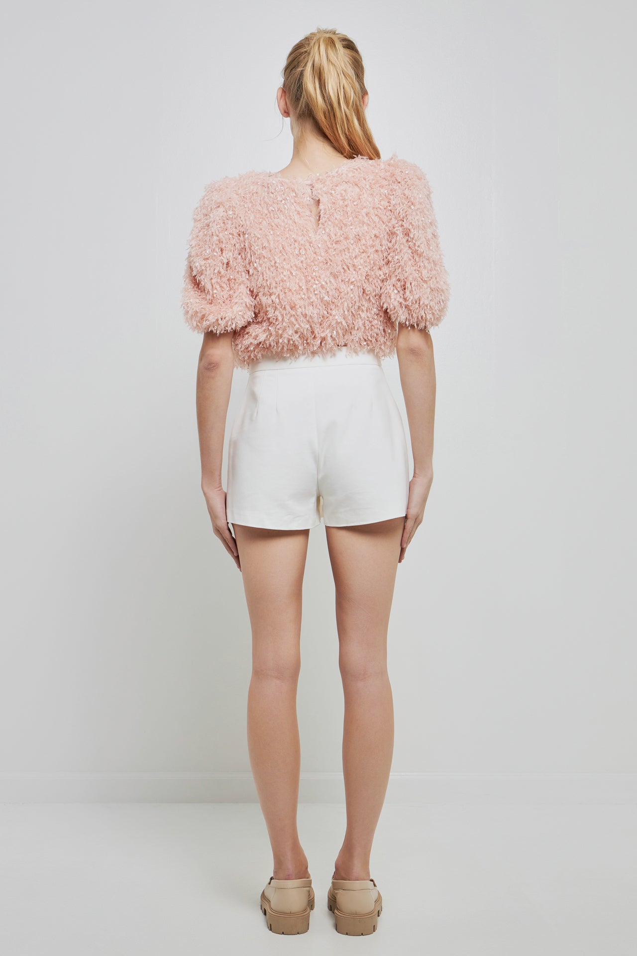 ENGLISH FACTORY - Fuzzy Feather Top - TOPS available at Objectrare