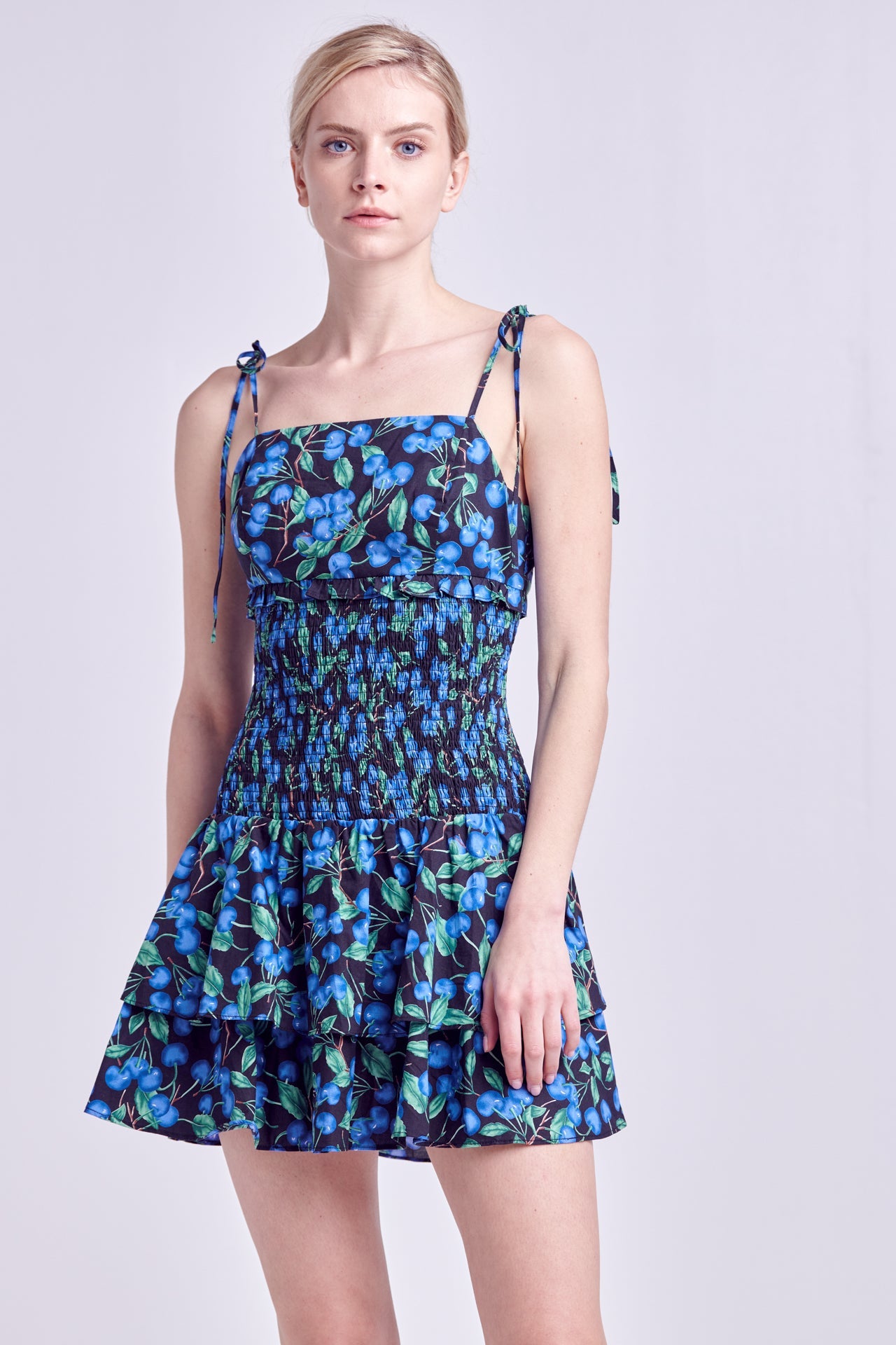 ENGLISH FACTORY - Blueberry Print Mini Dress - DRESSES available at Objectrare