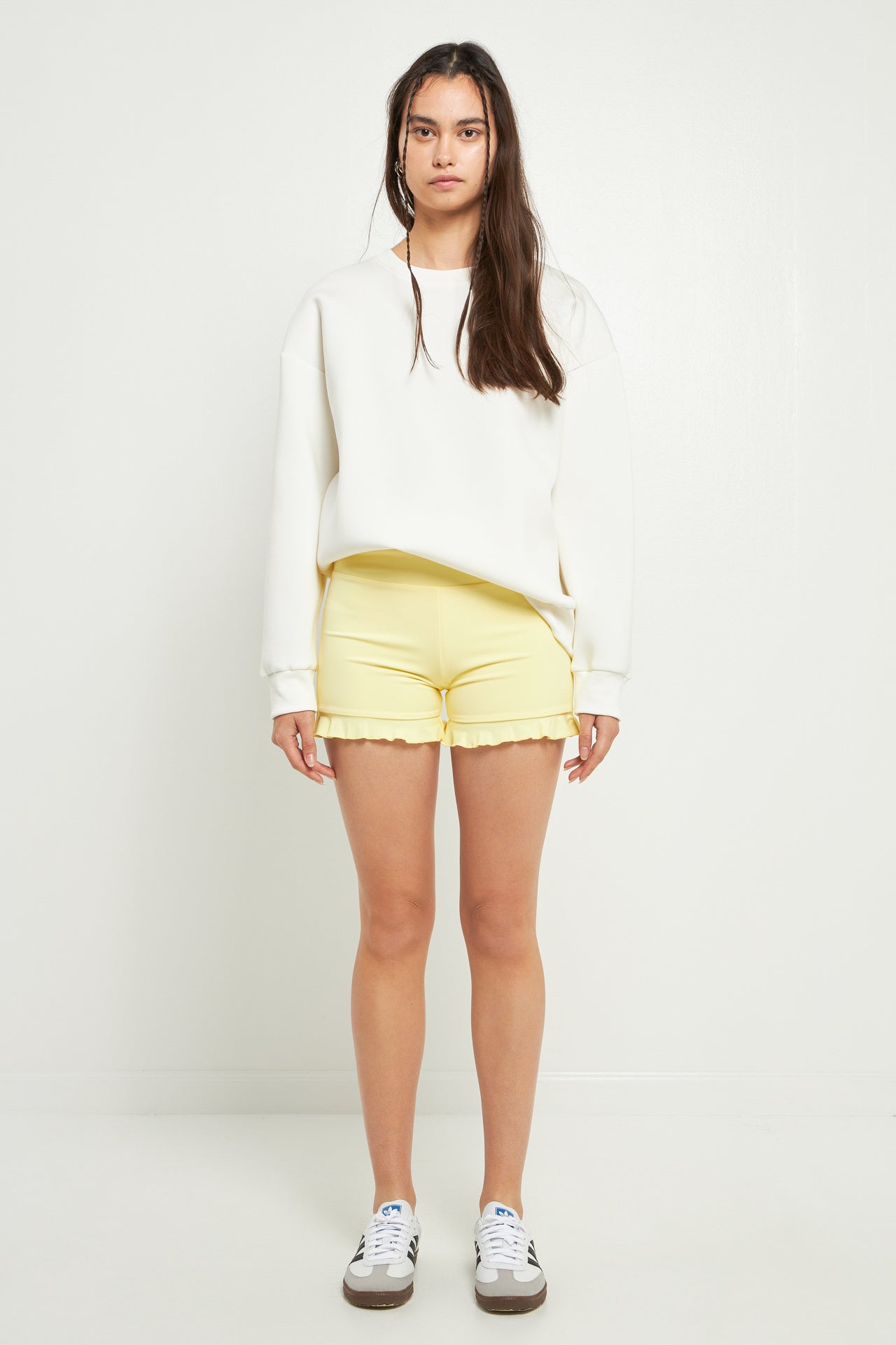 GREY LAB - Biker Shorts with Ruffle - BIKER SHORT available at Objectrare