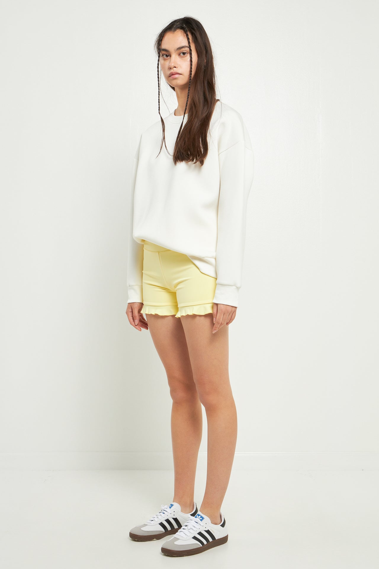 GREY LAB - Biker Shorts with Ruffle - BIKER SHORT available at Objectrare