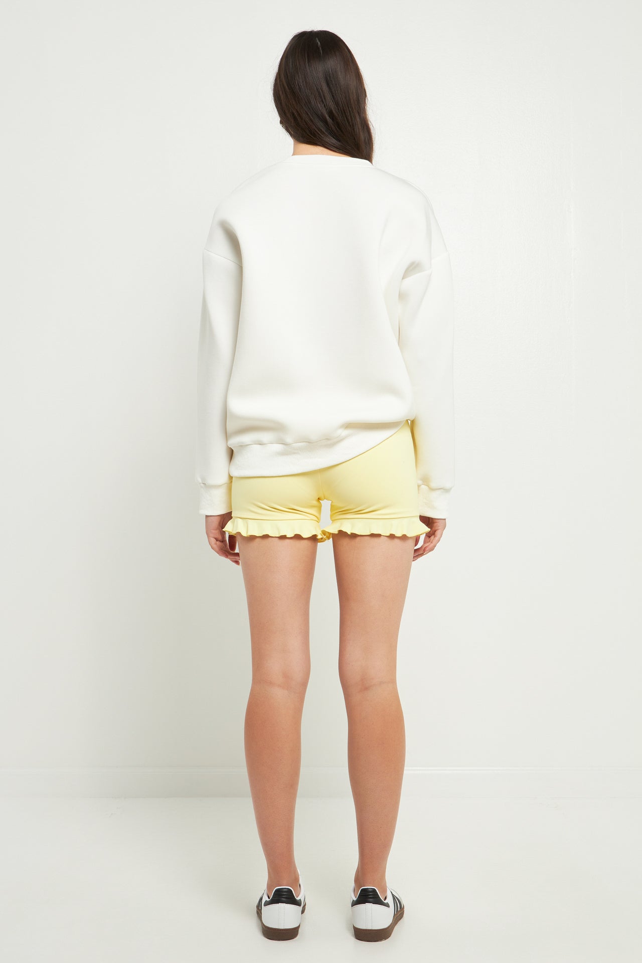 GREY LAB - Biker Shorts with Ruffle - BIKER SHORT available at Objectrare